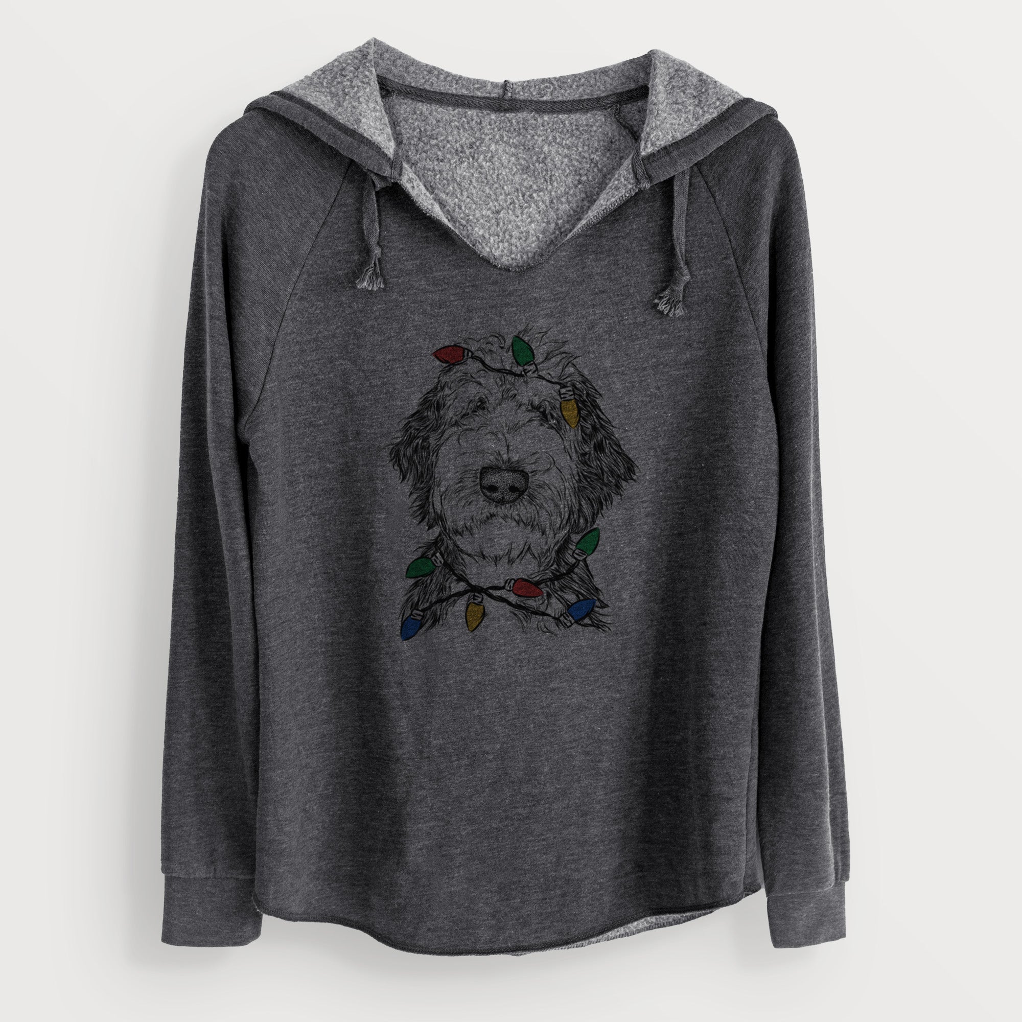 Christmas Lights Milo Fluff the Sheepadoodle - Cali Wave Hooded Sweatshirt