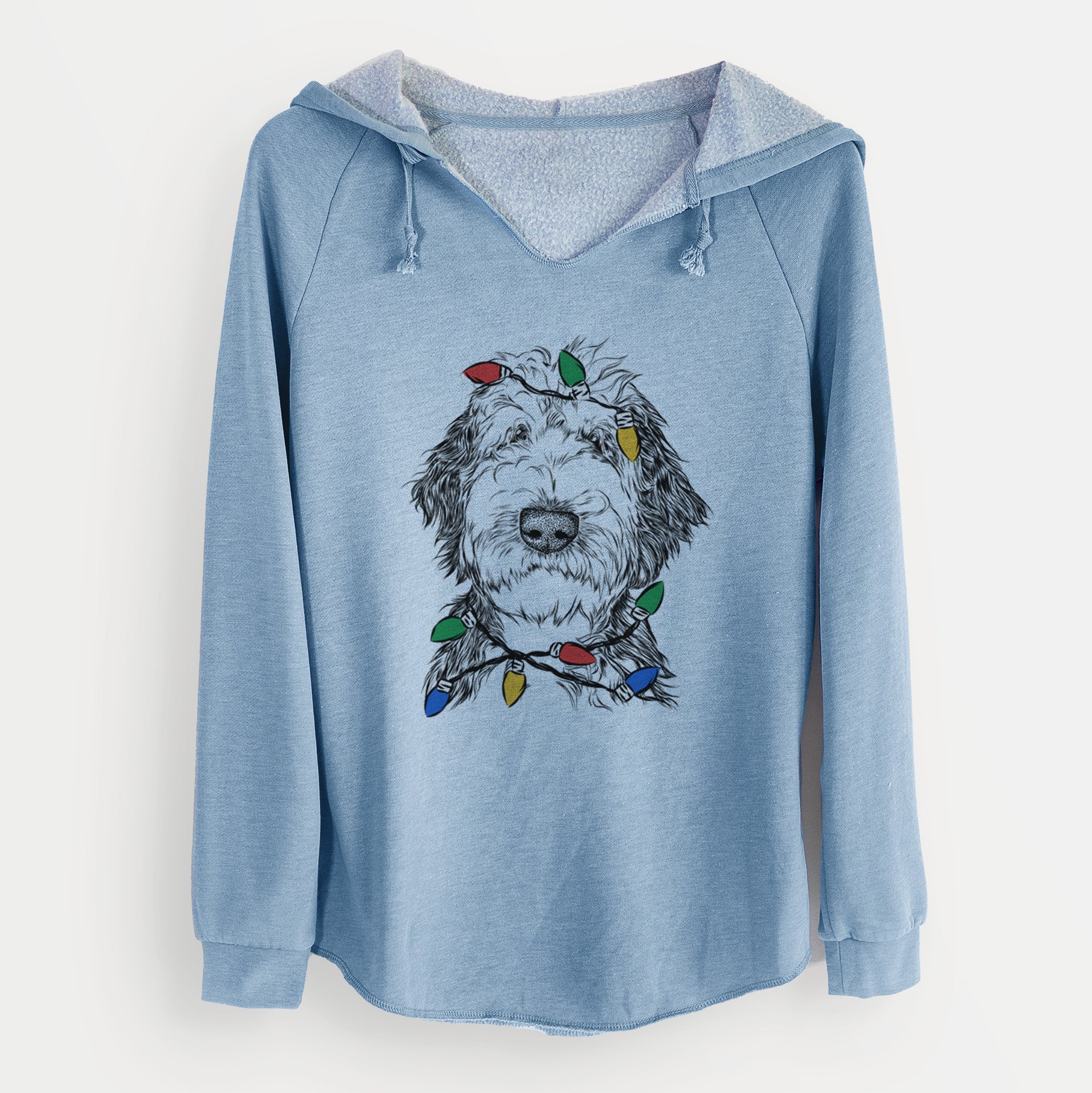 Christmas Lights Milo Fluff the Sheepadoodle - Cali Wave Hooded Sweatshirt