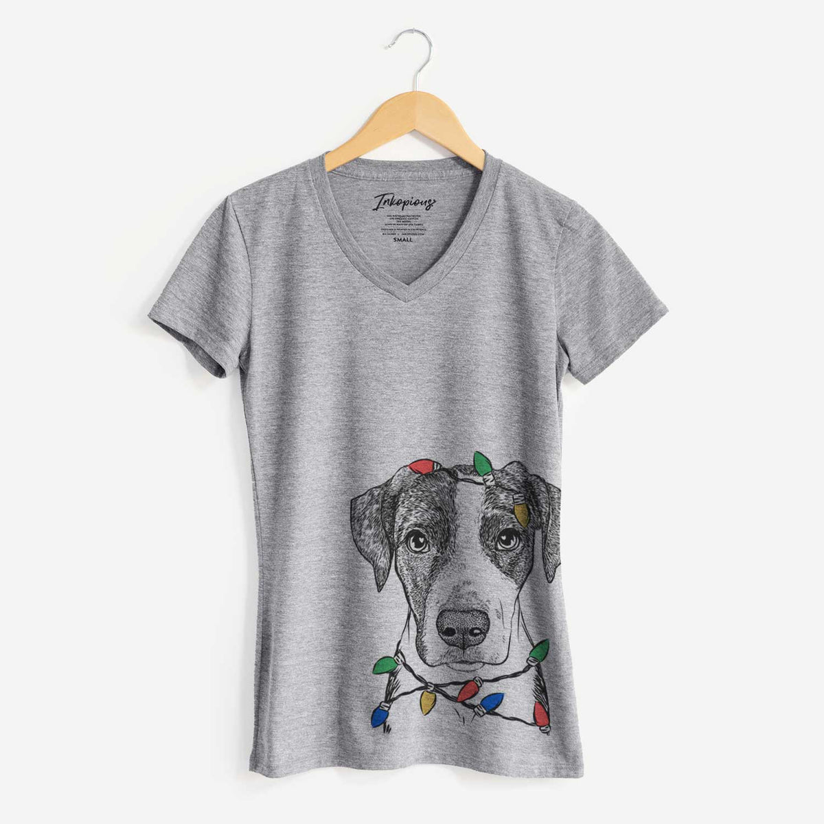 Christmas Lights Milo the Mixed Breed - Women's V-neck Shirt