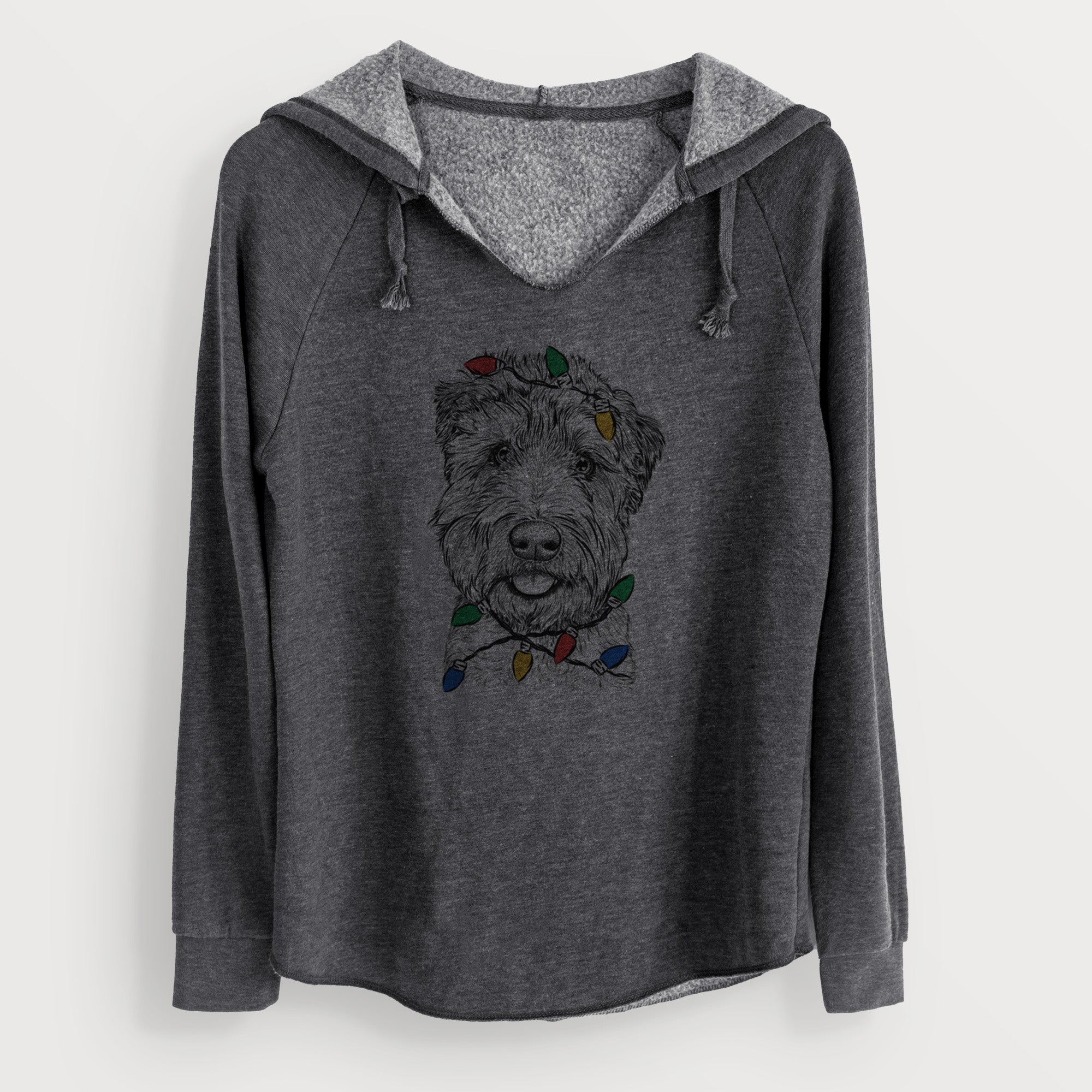 Christmas Lights Milton the Soft Coated Wheaten Terrier - Cali Wave Hooded Sweatshirt