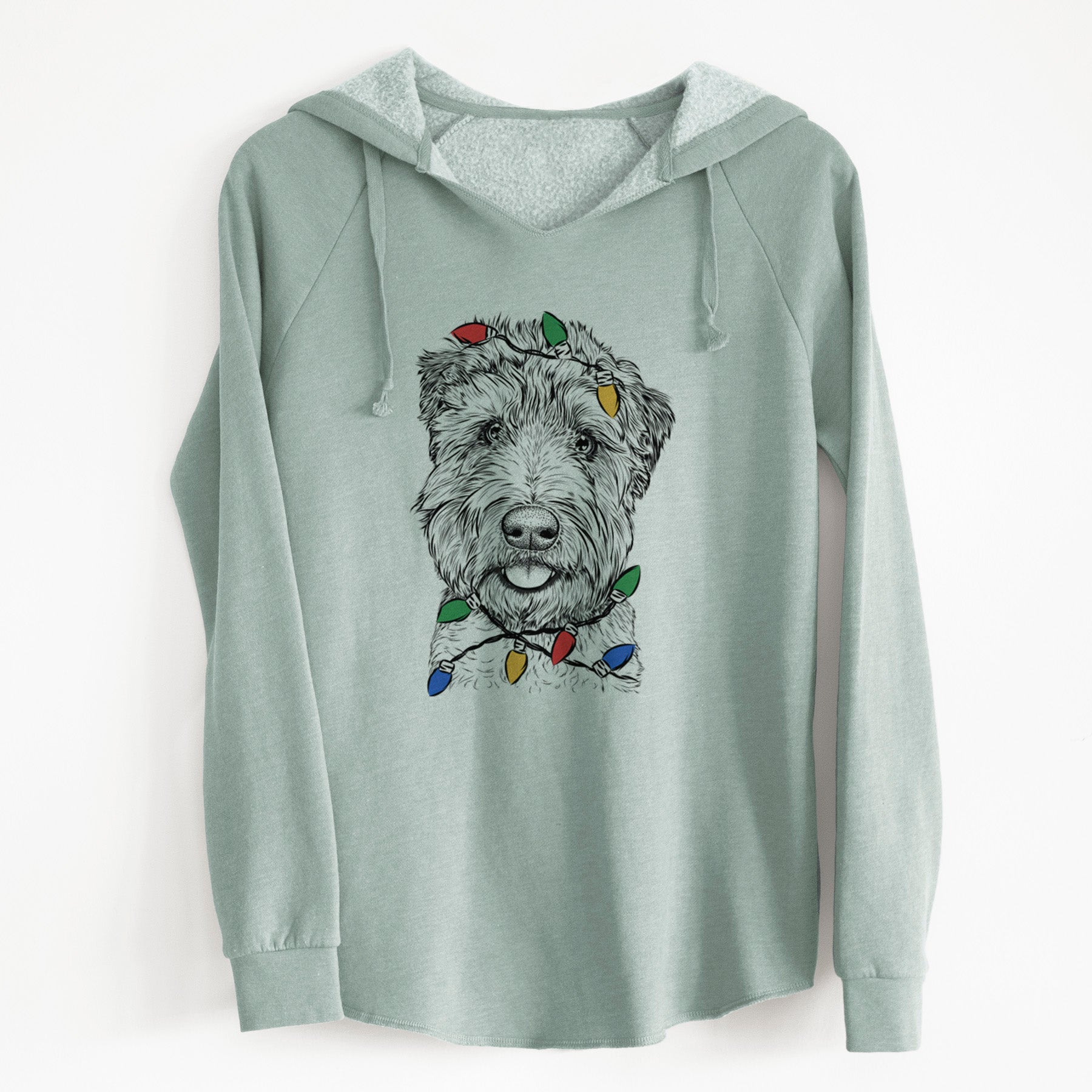 Christmas Lights Milton the Soft Coated Wheaten Terrier - Cali Wave Hooded Sweatshirt