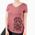 Christmas Lights Milton the Soft Coated Wheaten Terrier - Women's V-neck Shirt