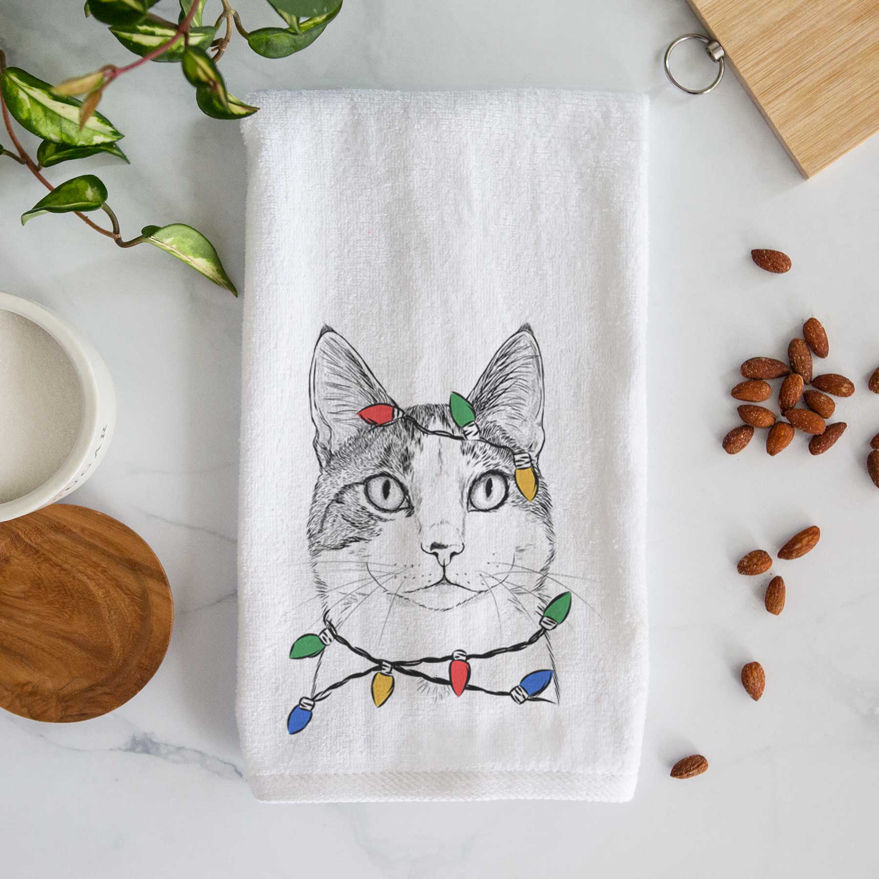 Mini Griffin the Domestic Shorthair Cat Decorative Hand Towel