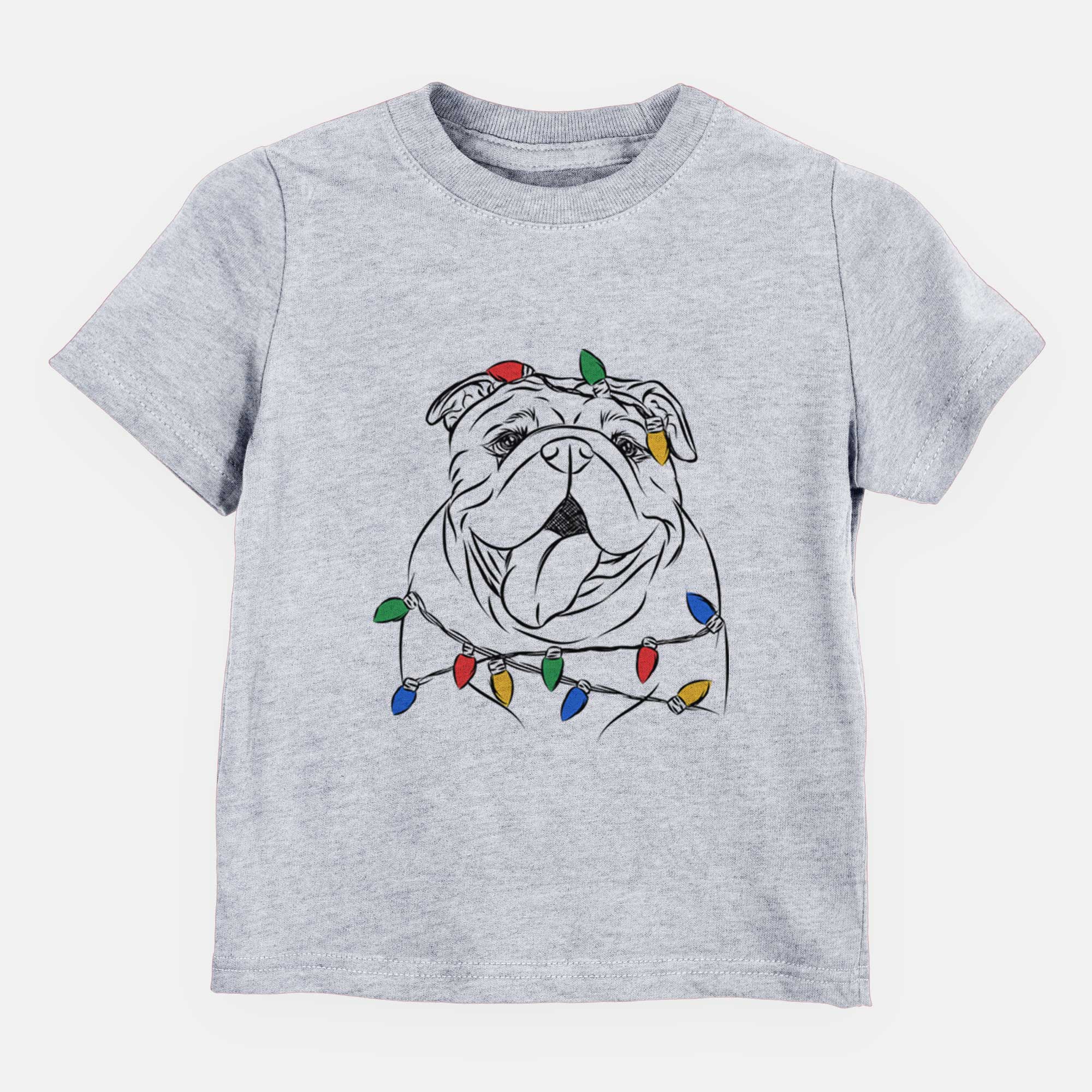 Christmas Lights Missy Moo the English Bulldog - Kids/Youth/Toddler Shirt