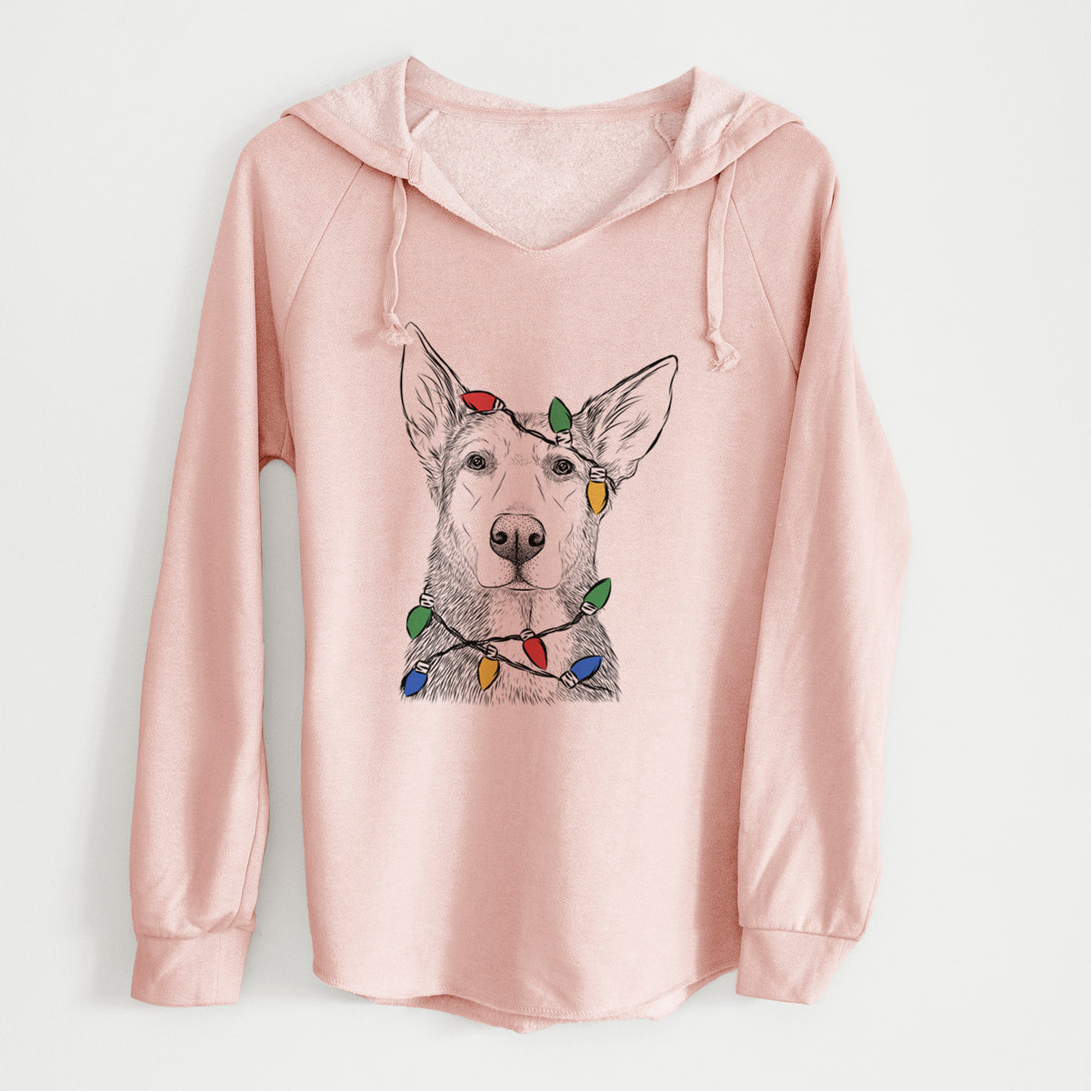 Christmas Lights Misty the German Shepherd Mix - Cali Wave Hooded Sweatshirt