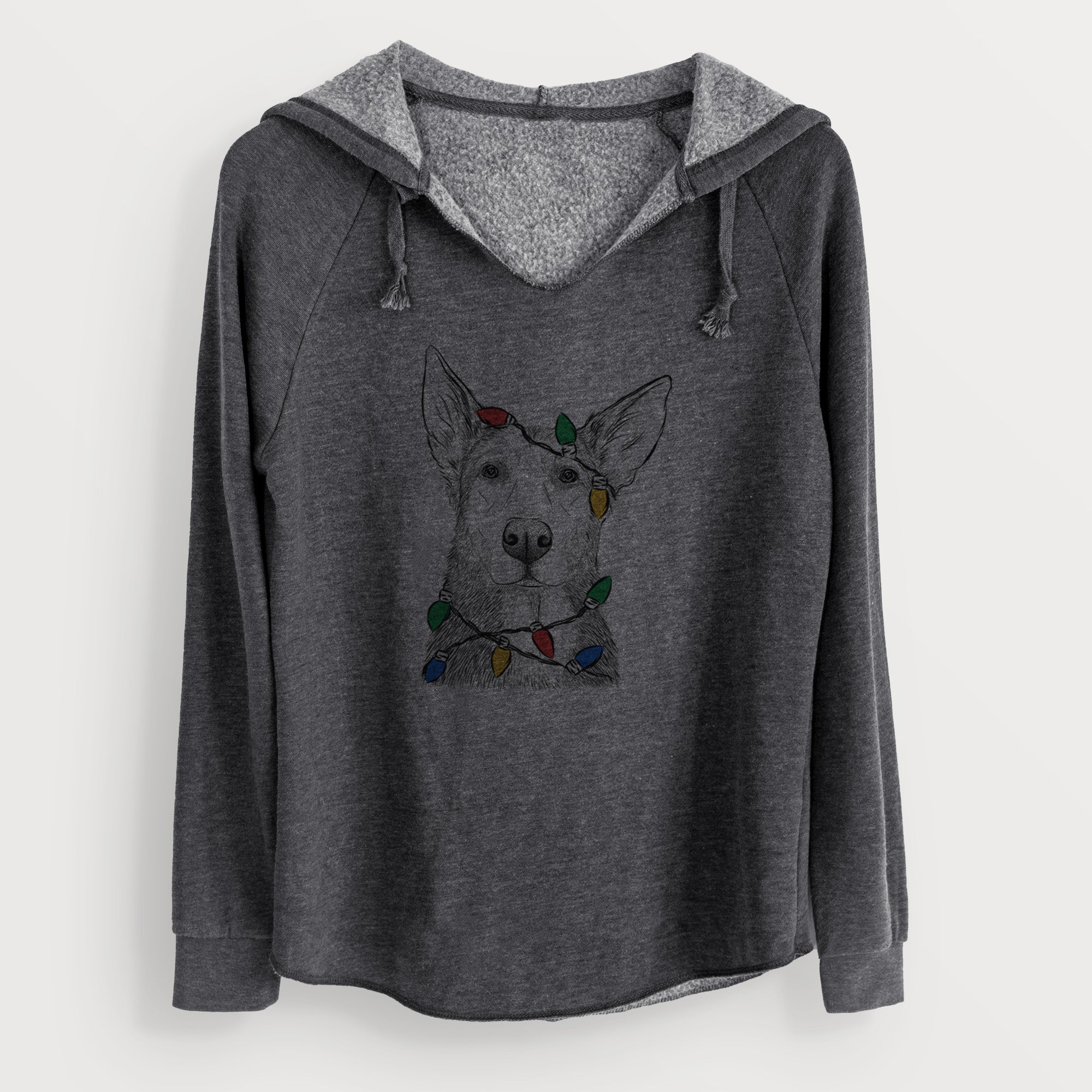 Christmas Lights Misty the German Shepherd Mix - Cali Wave Hooded Sweatshirt