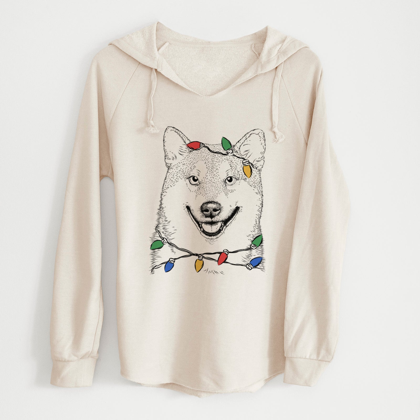 Christmas Lights Mitsu the Shiba Inu - Cali Wave Hooded Sweatshirt