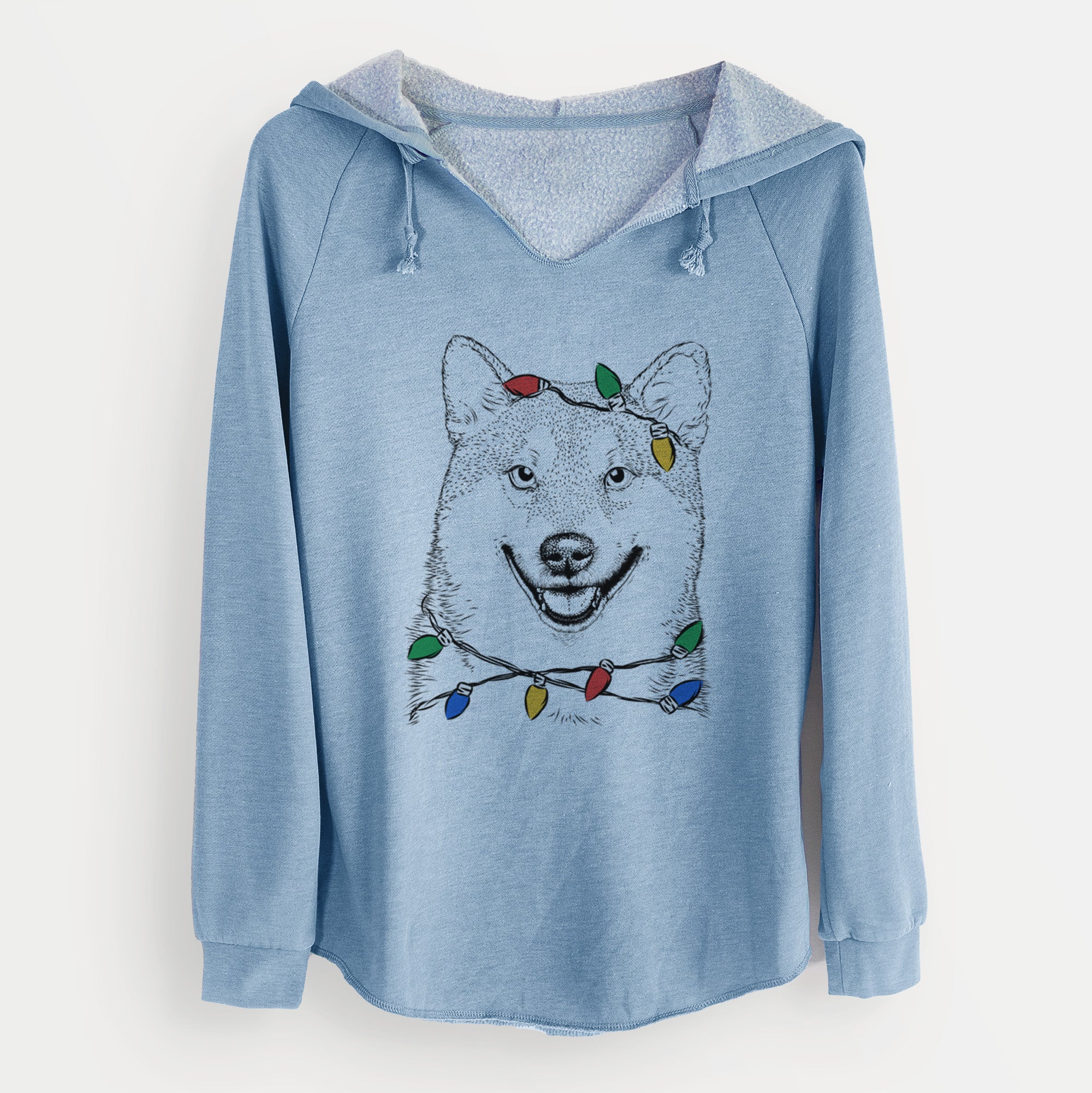 Christmas Lights Mitsu the Shiba Inu - Cali Wave Hooded Sweatshirt