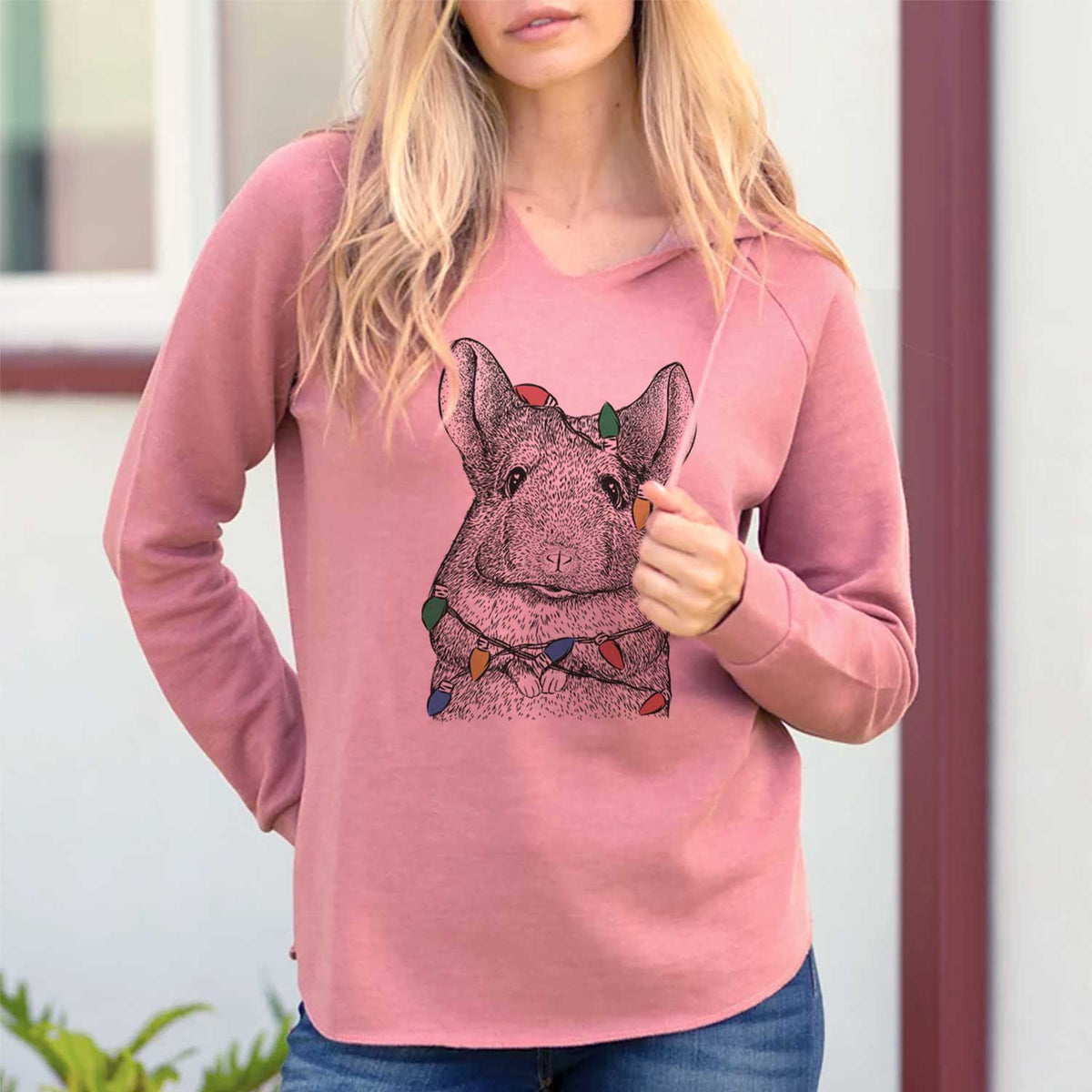 Christmas Lights Mojo the Chinchilla - Cali Wave Hooded Sweatshirt