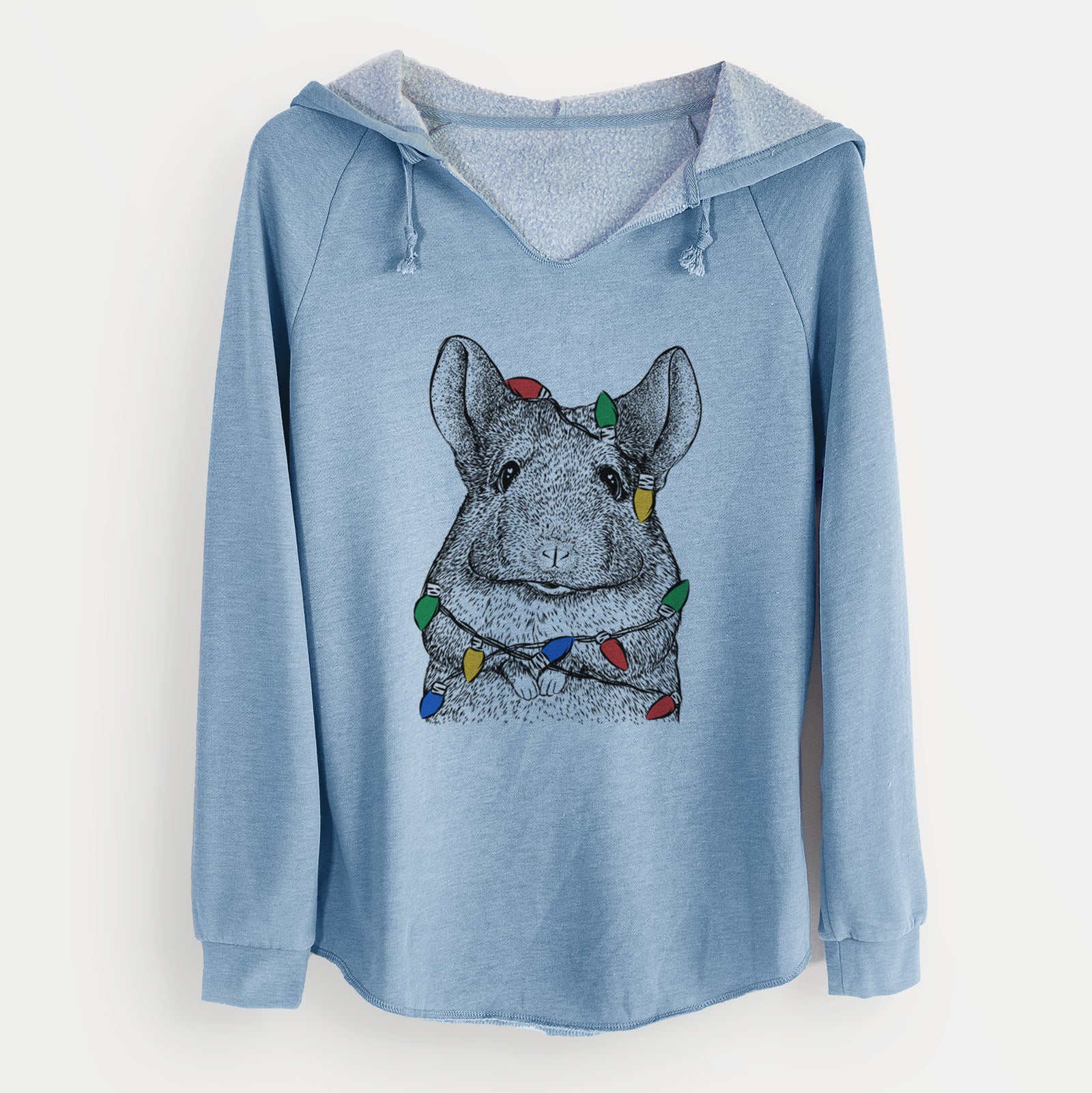 Christmas Lights Mojo the Chinchilla - Cali Wave Hooded Sweatshirt