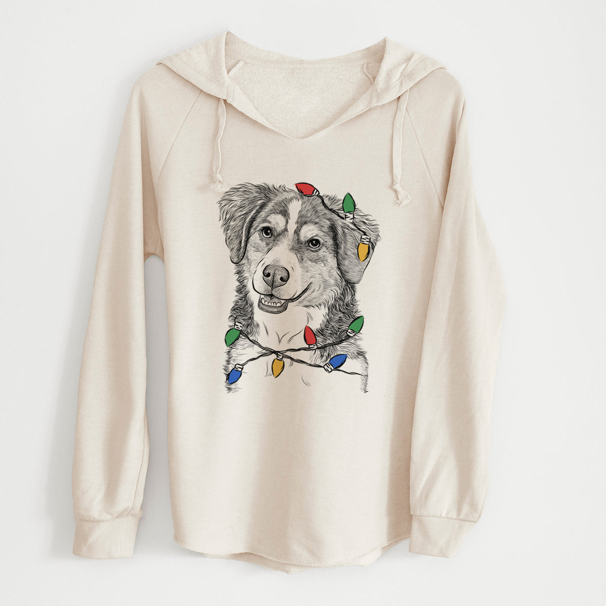 Christmas Lights Molly the Miniature Bernedoodle - Cali Wave Hooded Sweatshirt