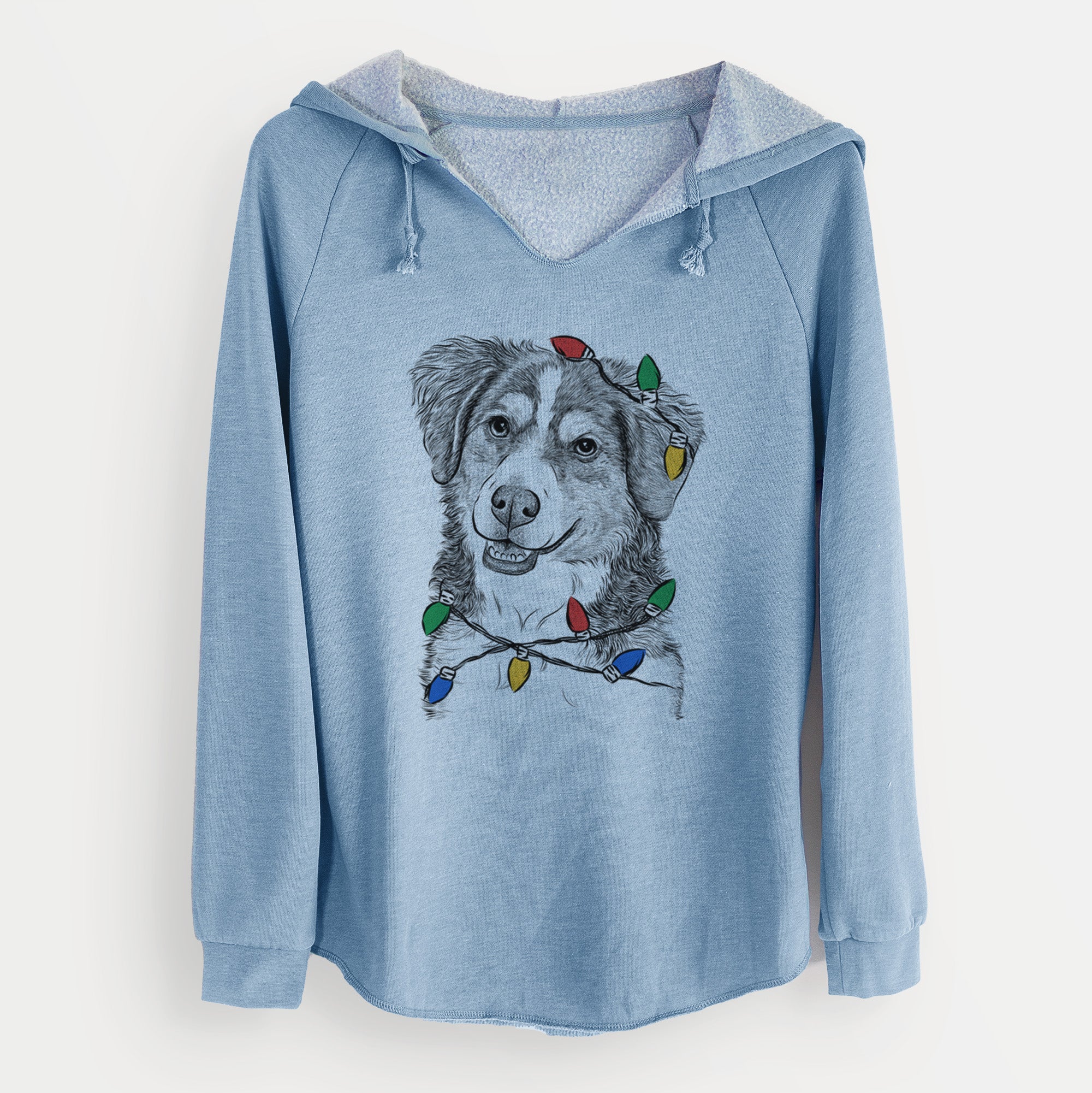 Christmas Lights Molly the Miniature Bernedoodle - Cali Wave Hooded Sweatshirt