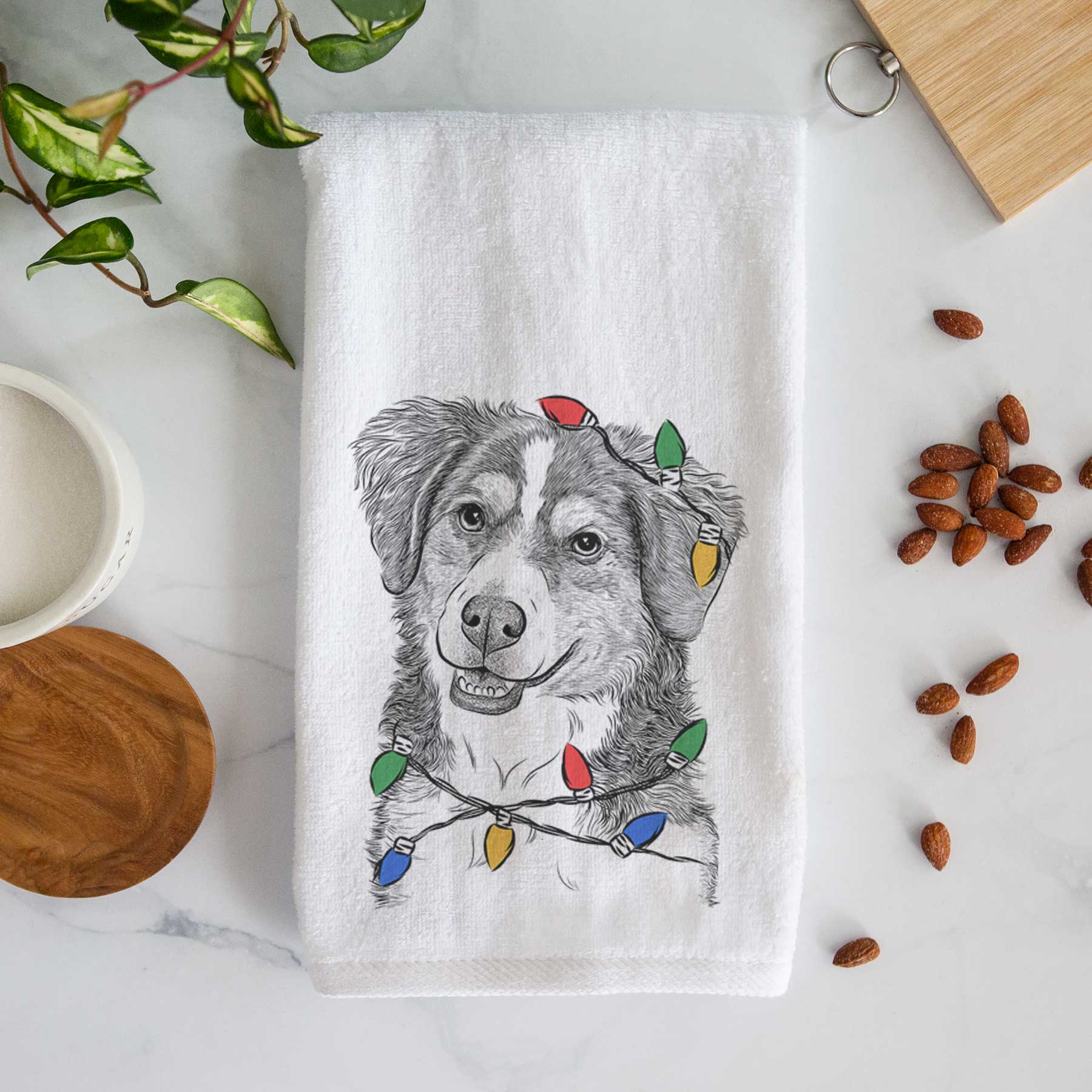 Molly the Miniature Bernedoodle Decorative Hand Towel