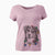 Christmas Lights Molly the Miniature Bernedoodle - Women's V-neck Shirt