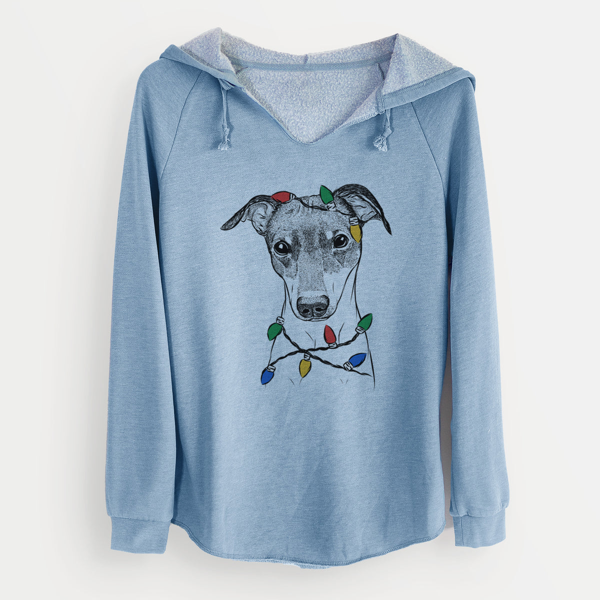 Christmas Lights Momo the Japanese Terrier - Cali Wave Hooded Sweatshirt
