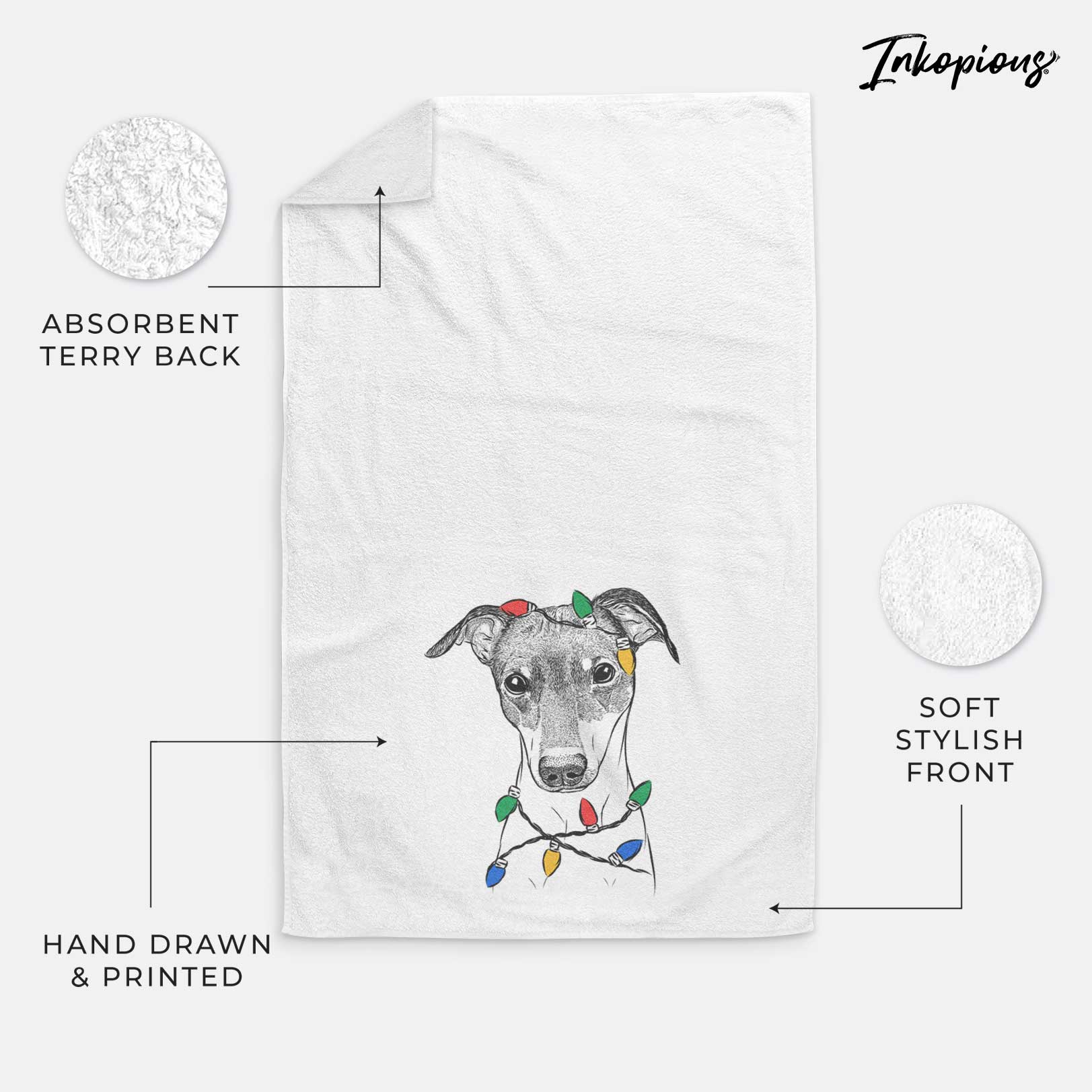 Momo the Japanese Terrier Decorative Hand Towel