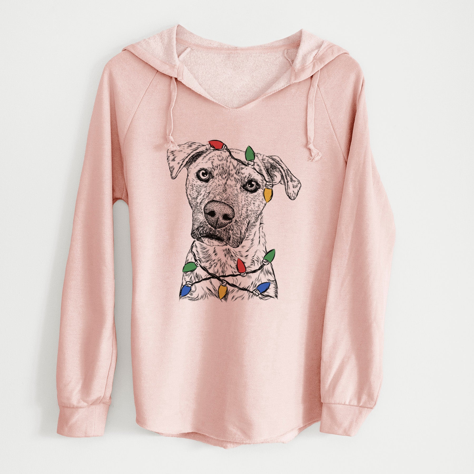 Christmas Lights Monster Baby the Pitbull Mix - Cali Wave Hooded Sweatshirt