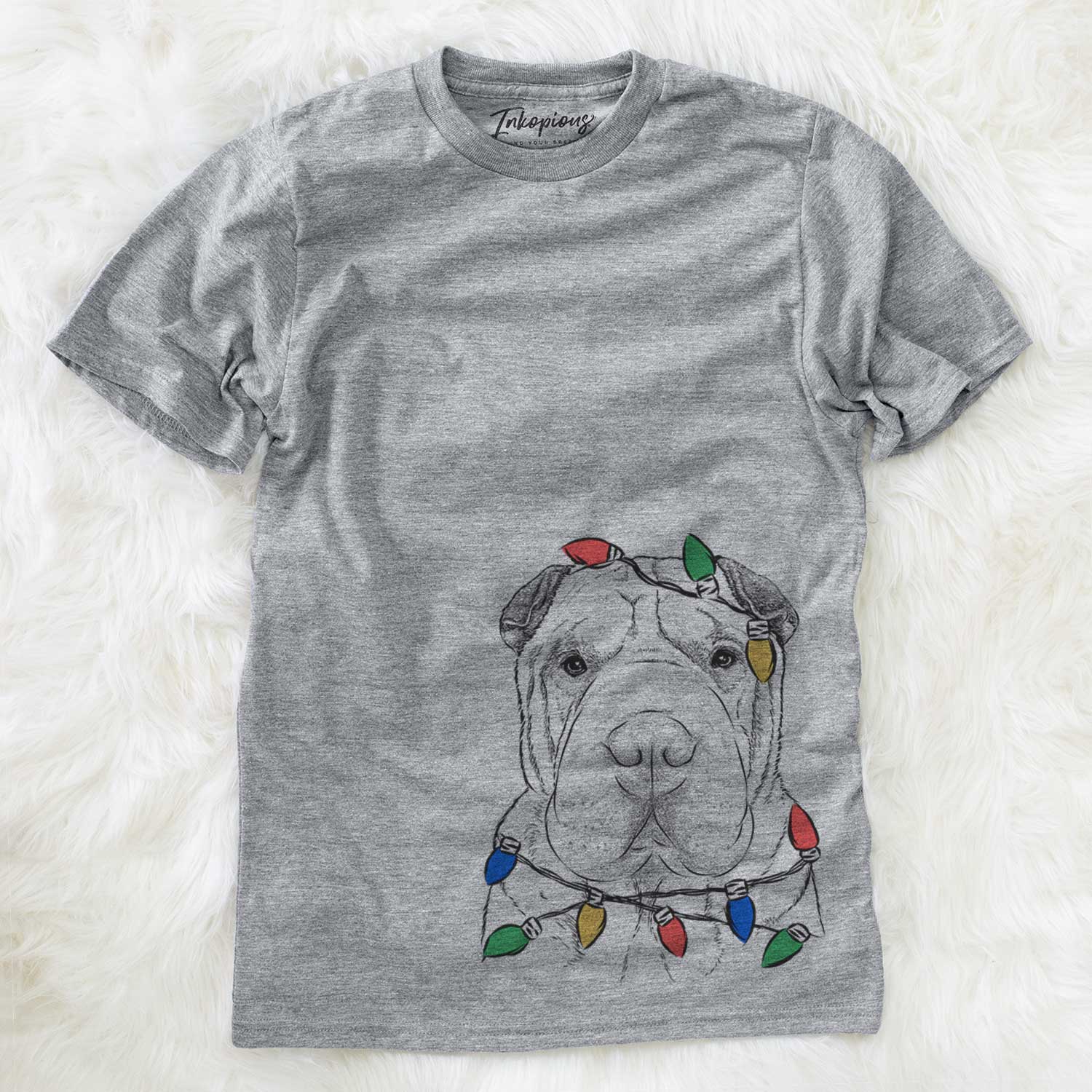Christmas Lights Moomers the Shar Pei - Unisex Crewneck