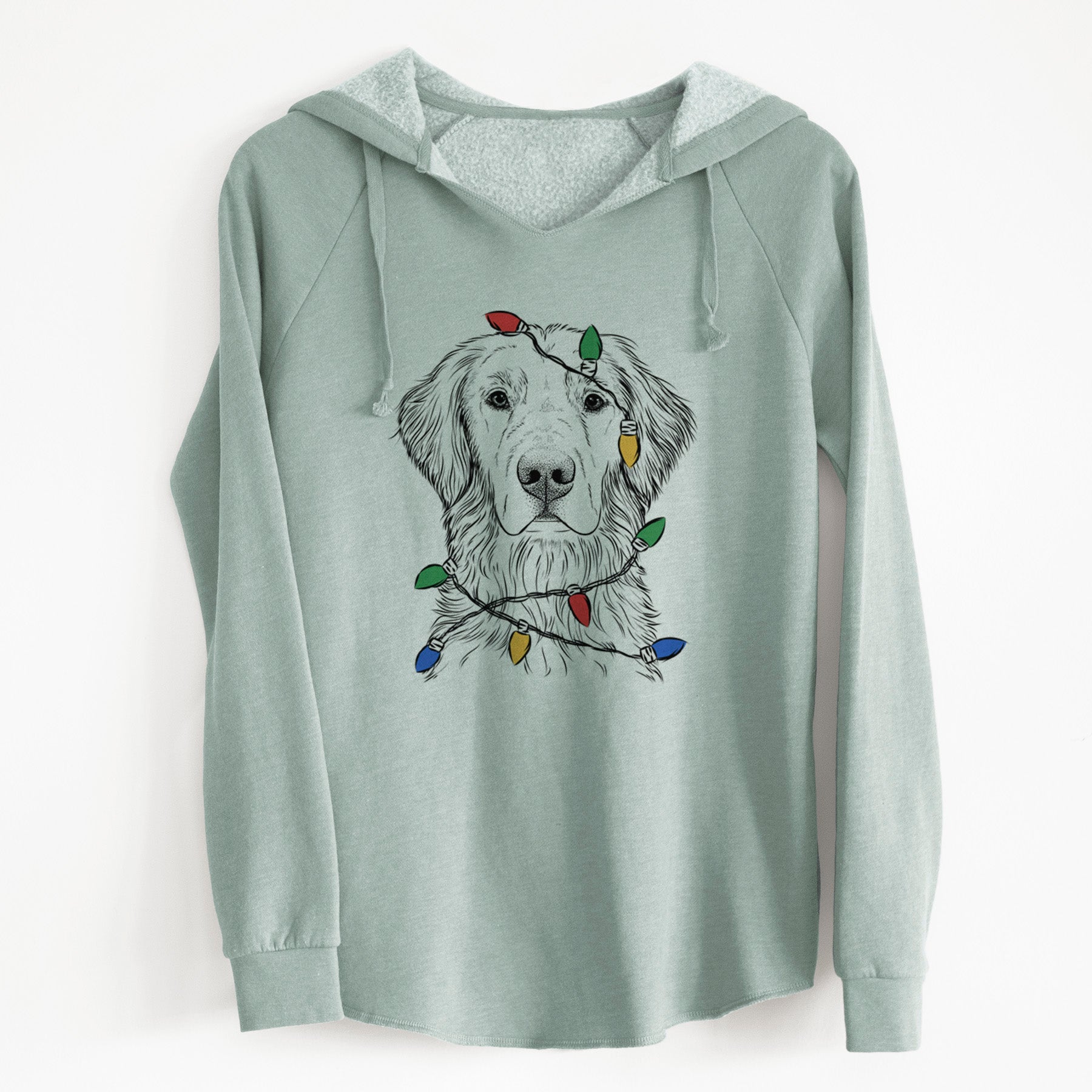 Christmas Lights Moose the Field Golden Retriever - Cali Wave Hooded Sweatshirt