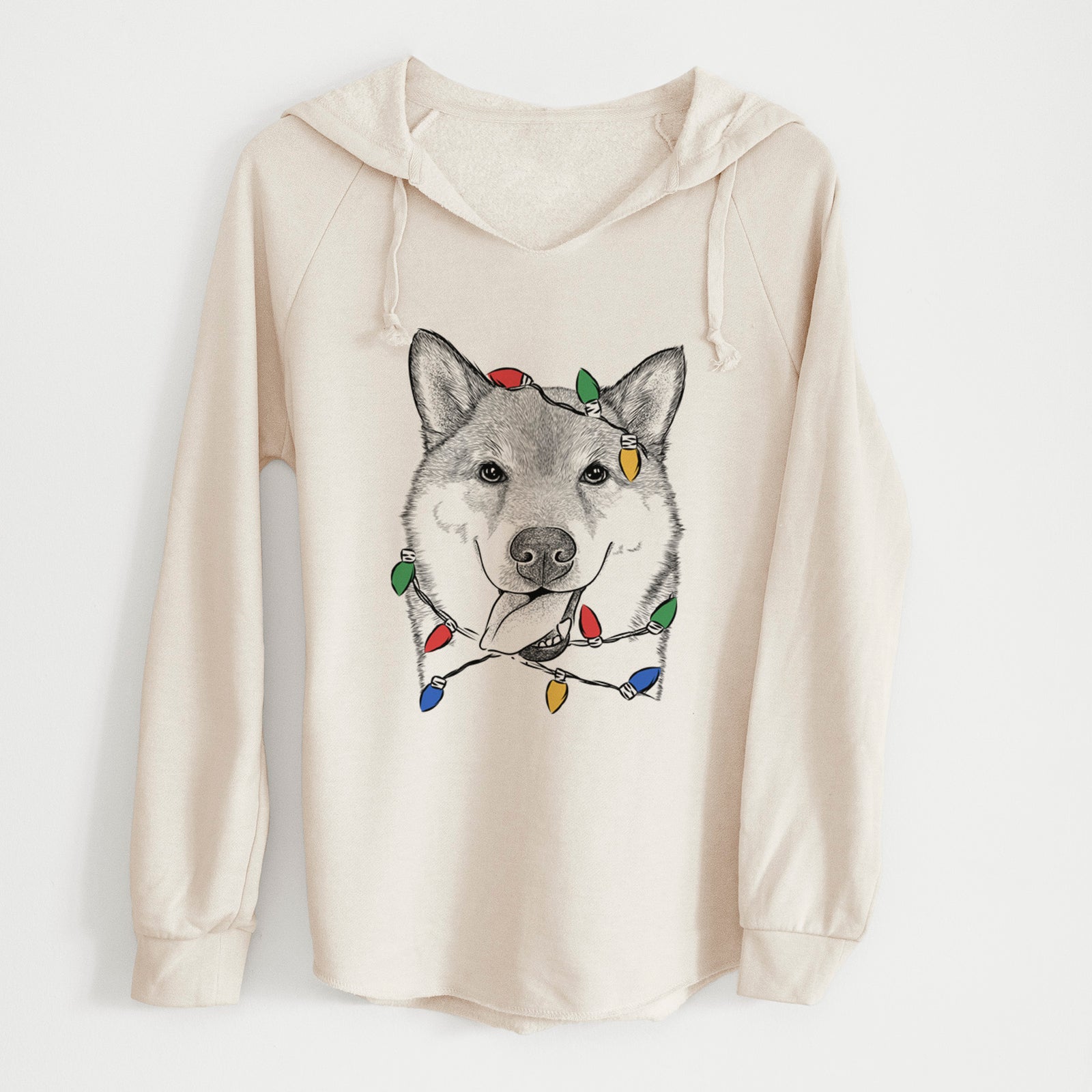 Christmas Lights Mothra the Shiba Inu - Cali Wave Hooded Sweatshirt