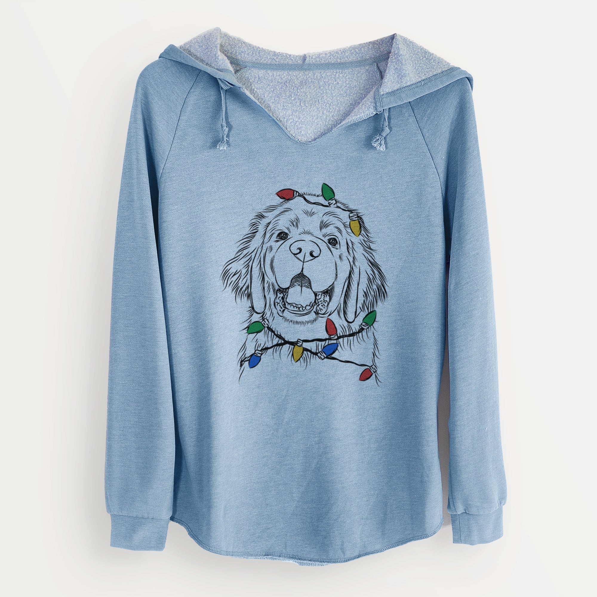 Christmas Lights Mozart the Newfoundland - Cali Wave Hooded Sweatshirt