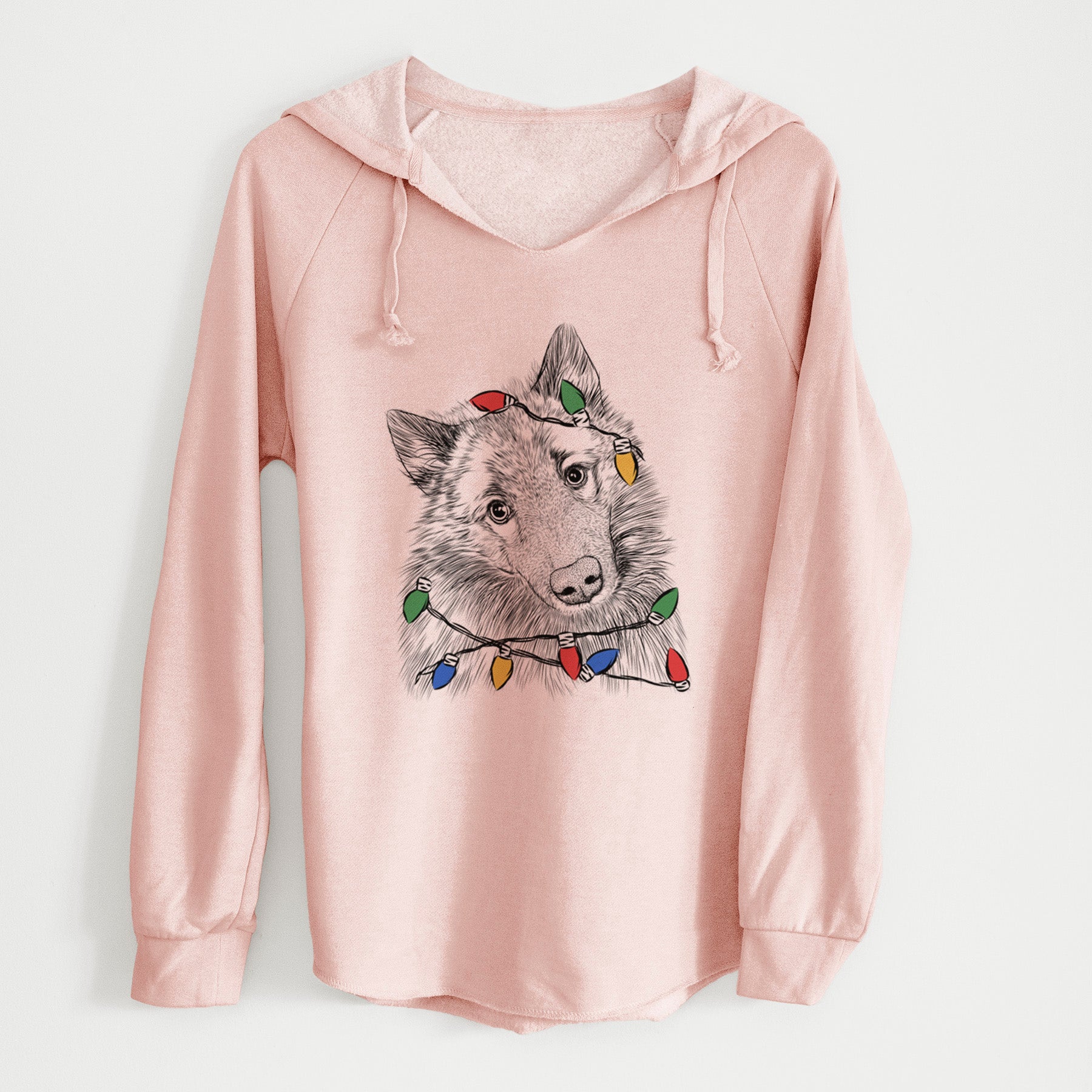 Christmas Lights Mr. Maverick the Keeshond - Cali Wave Hooded Sweatshirt