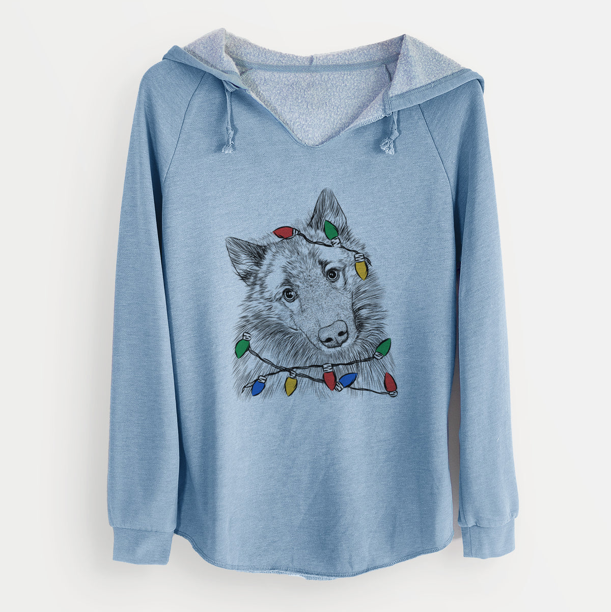 Christmas Lights Mr. Maverick the Keeshond - Cali Wave Hooded Sweatshirt