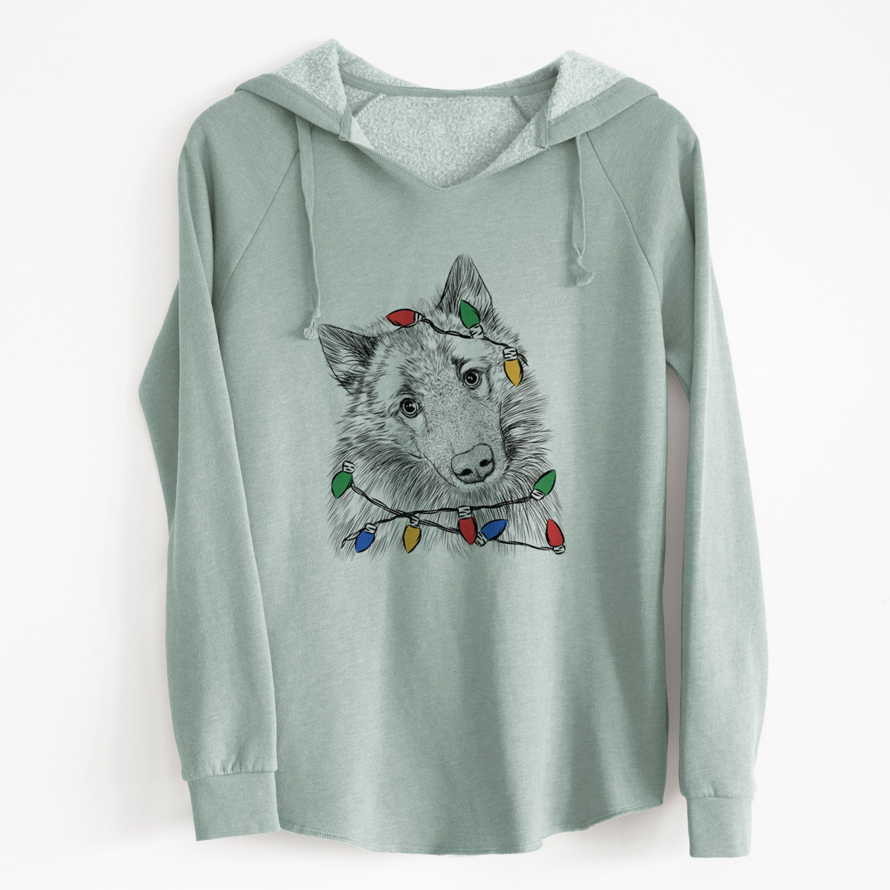 Christmas Lights Mr. Maverick the Keeshond - Cali Wave Hooded Sweatshirt