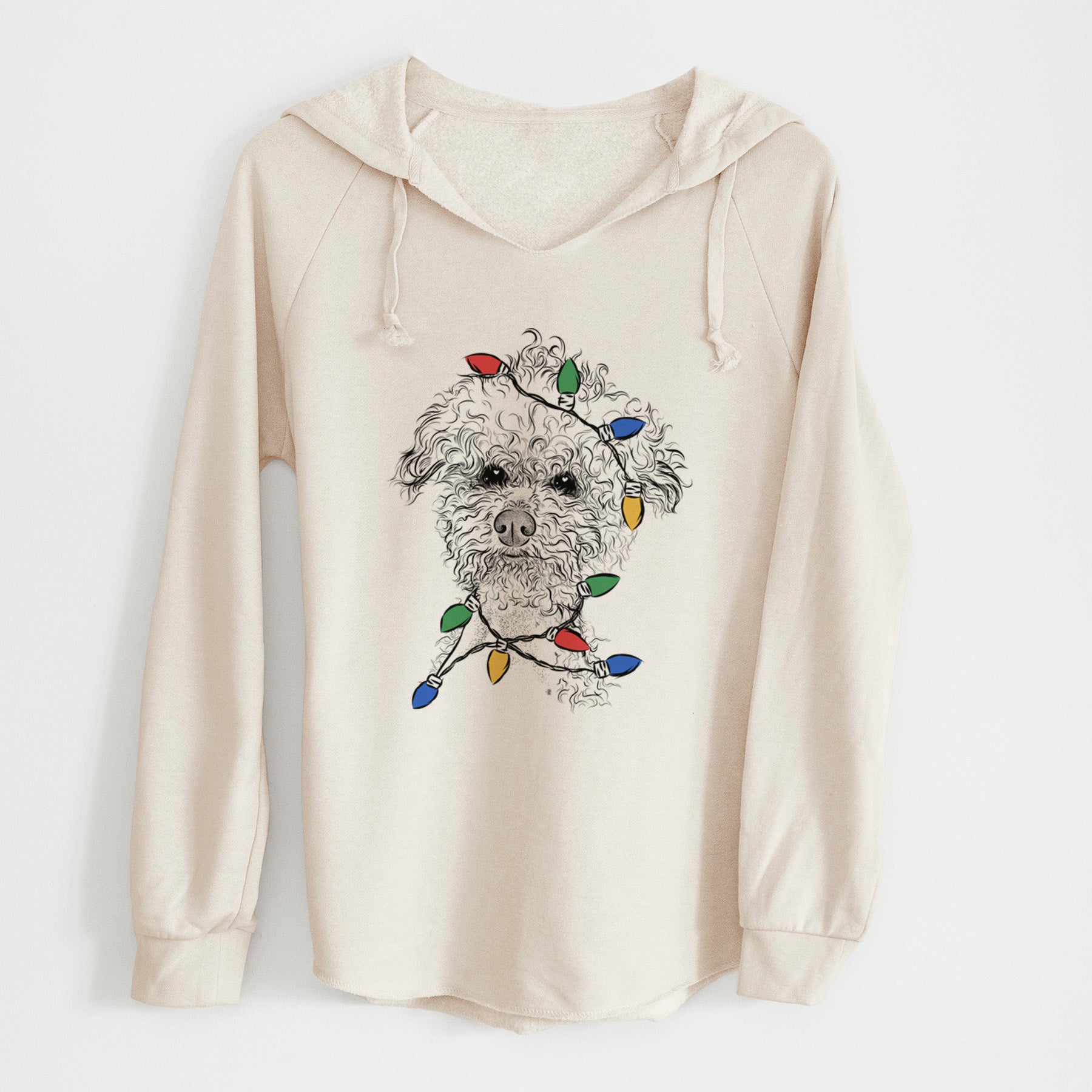 Christmas Lights Muffin the Poodle - Cali Wave Hooded Sweatshirt