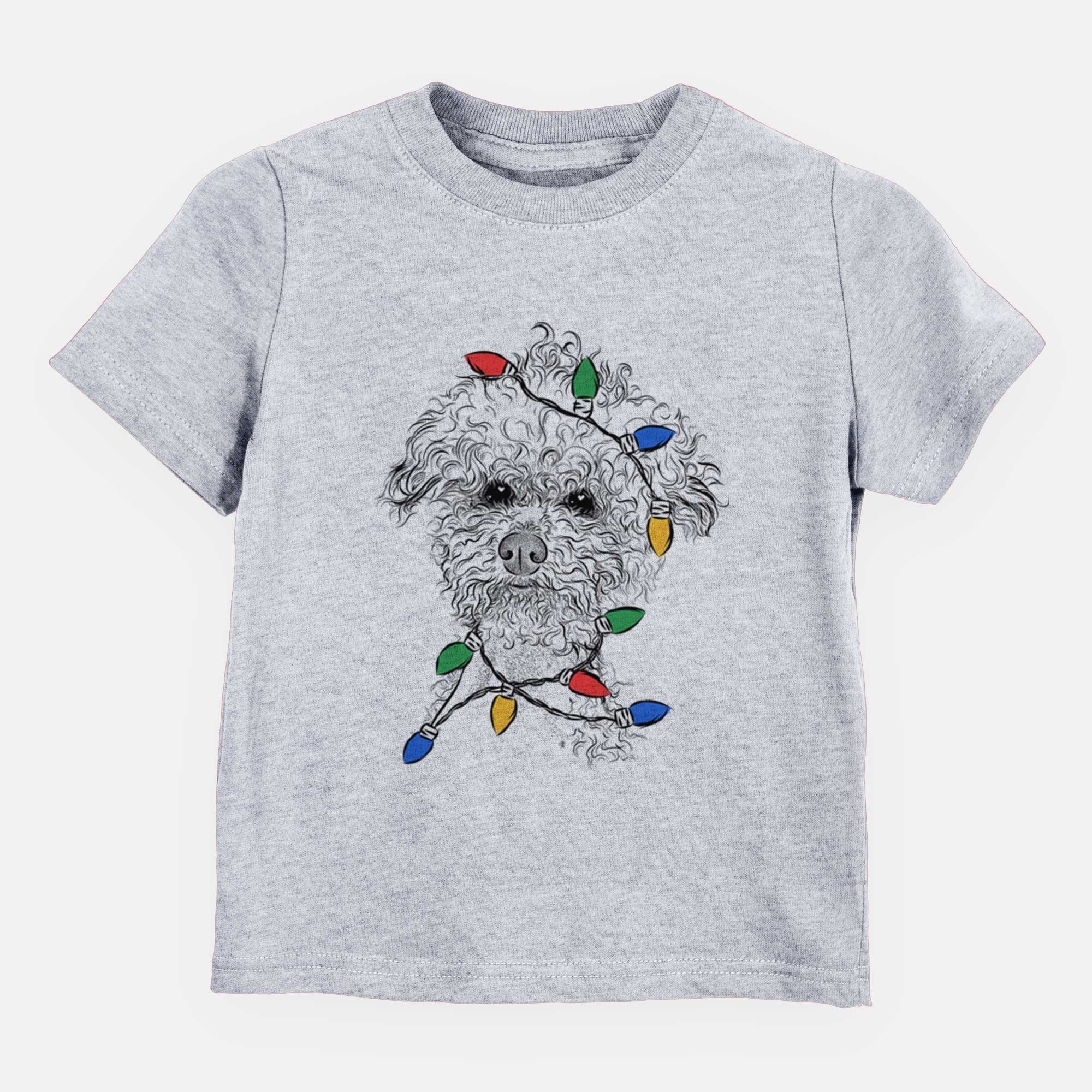 Christmas Lights Muffin the Poodle - Kids/Youth/Toddler Shirt