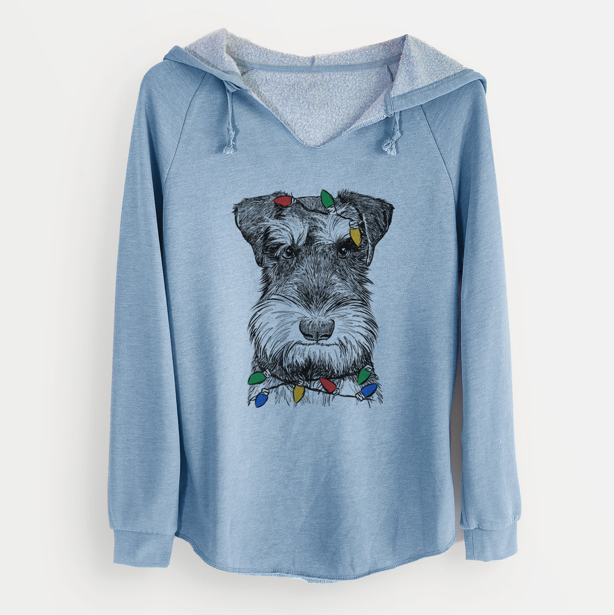 Christmas Lights Murphy the Mini Schnauzer - Cali Wave Hooded Sweatshirt