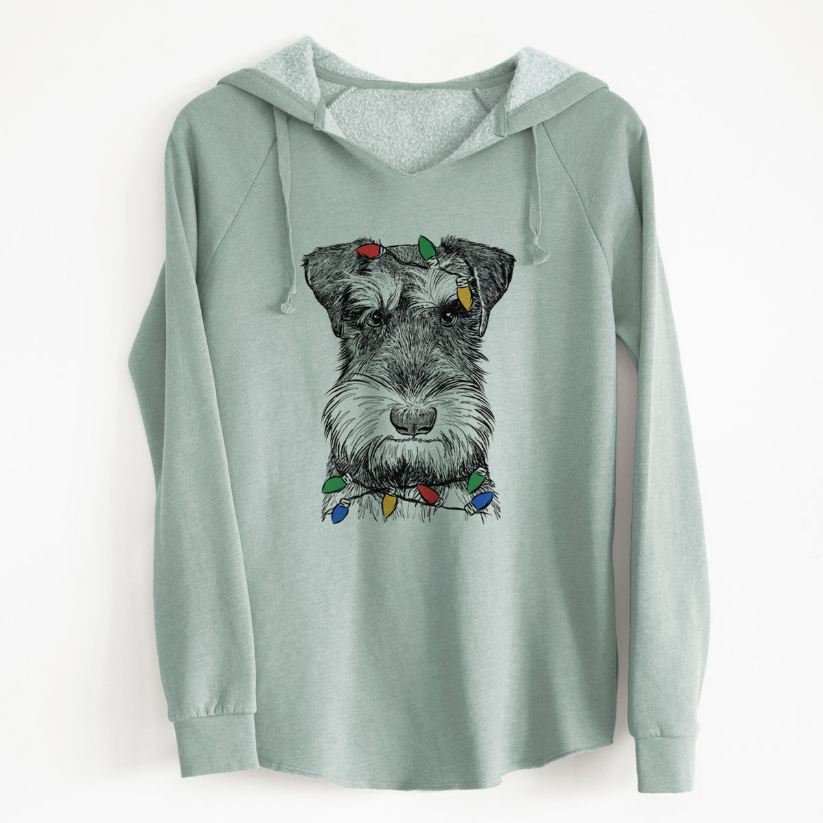 Christmas Lights Murphy the Mini Schnauzer - Cali Wave Hooded Sweatshirt