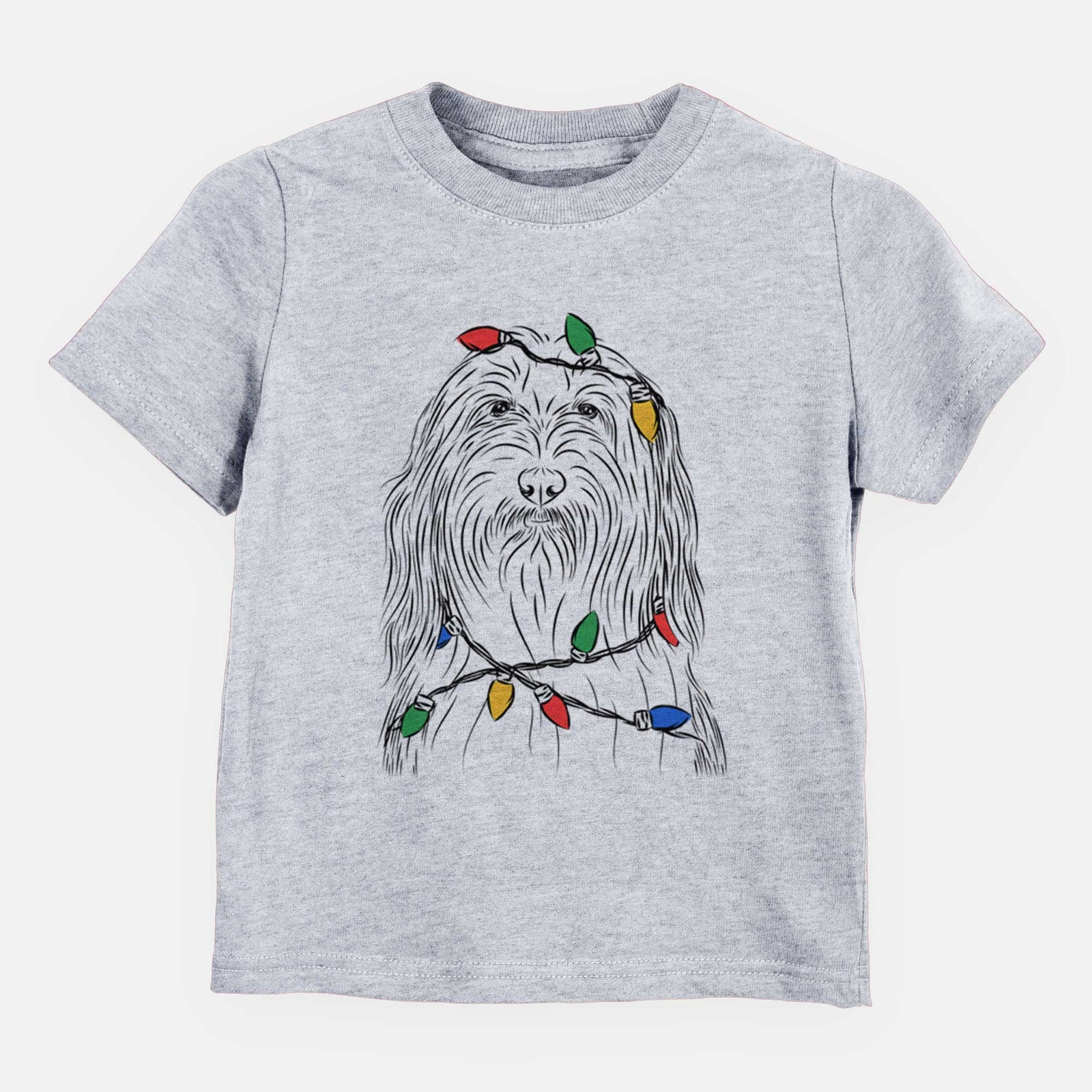 Christmas Lights Murray the Bearded Collie - Kids/Youth/Toddler Shirt