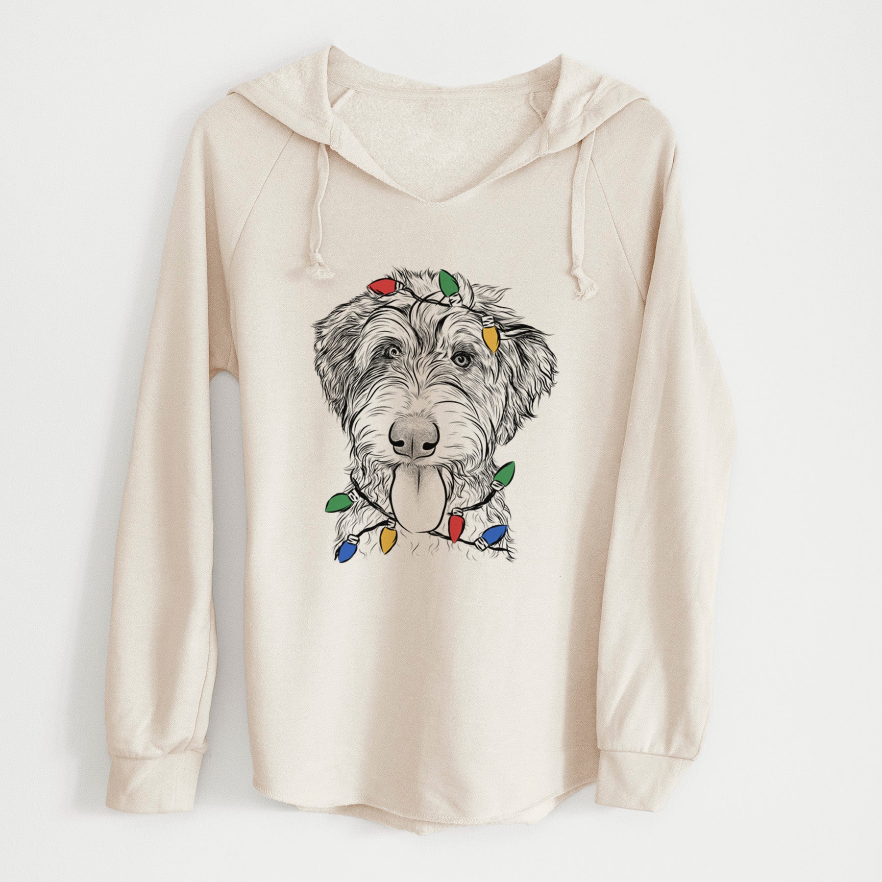 Christmas Lights Myrtle Mae the Aussiedoodle - Cali Wave Hooded Sweatshirt