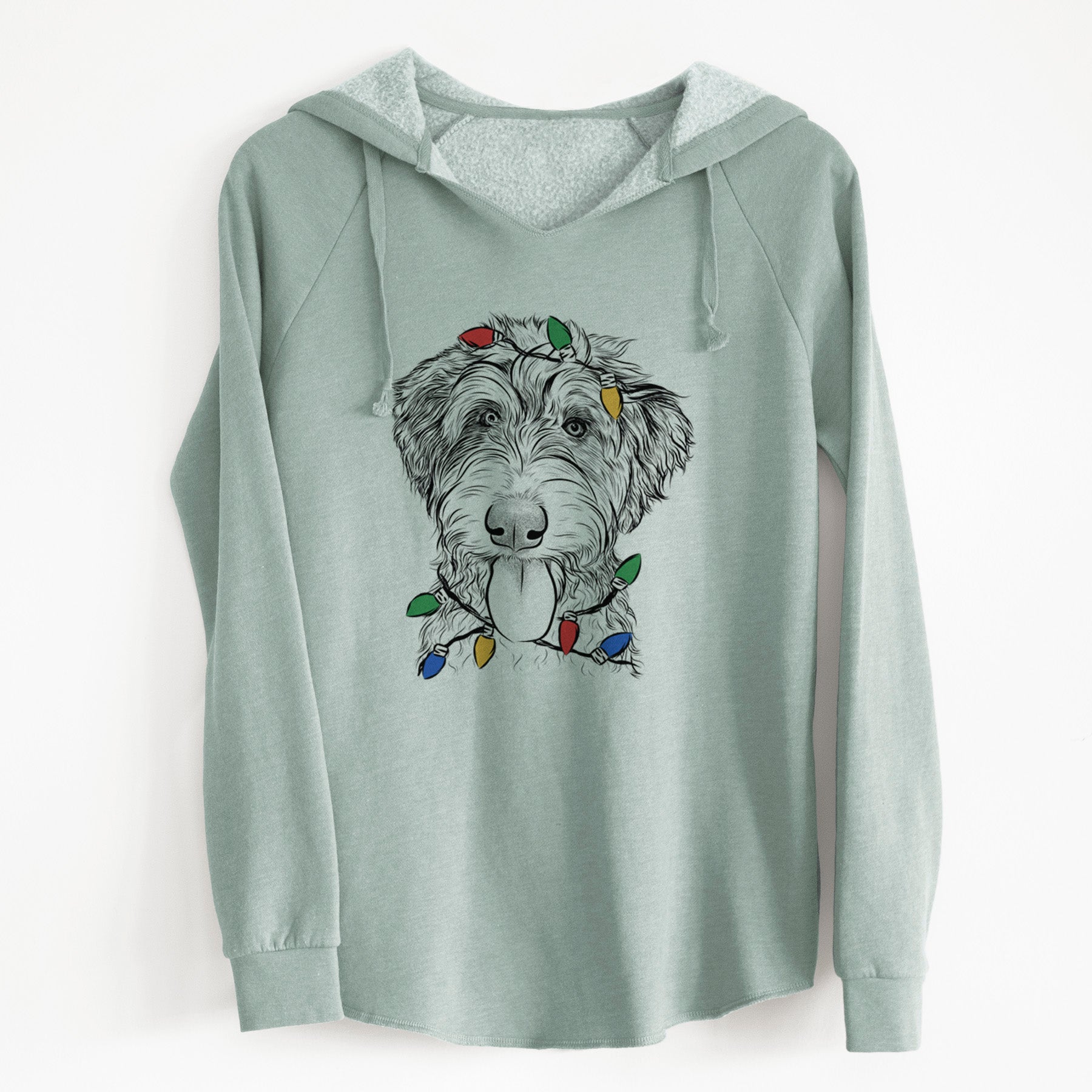 Christmas Lights Myrtle Mae the Aussiedoodle - Cali Wave Hooded Sweatshirt