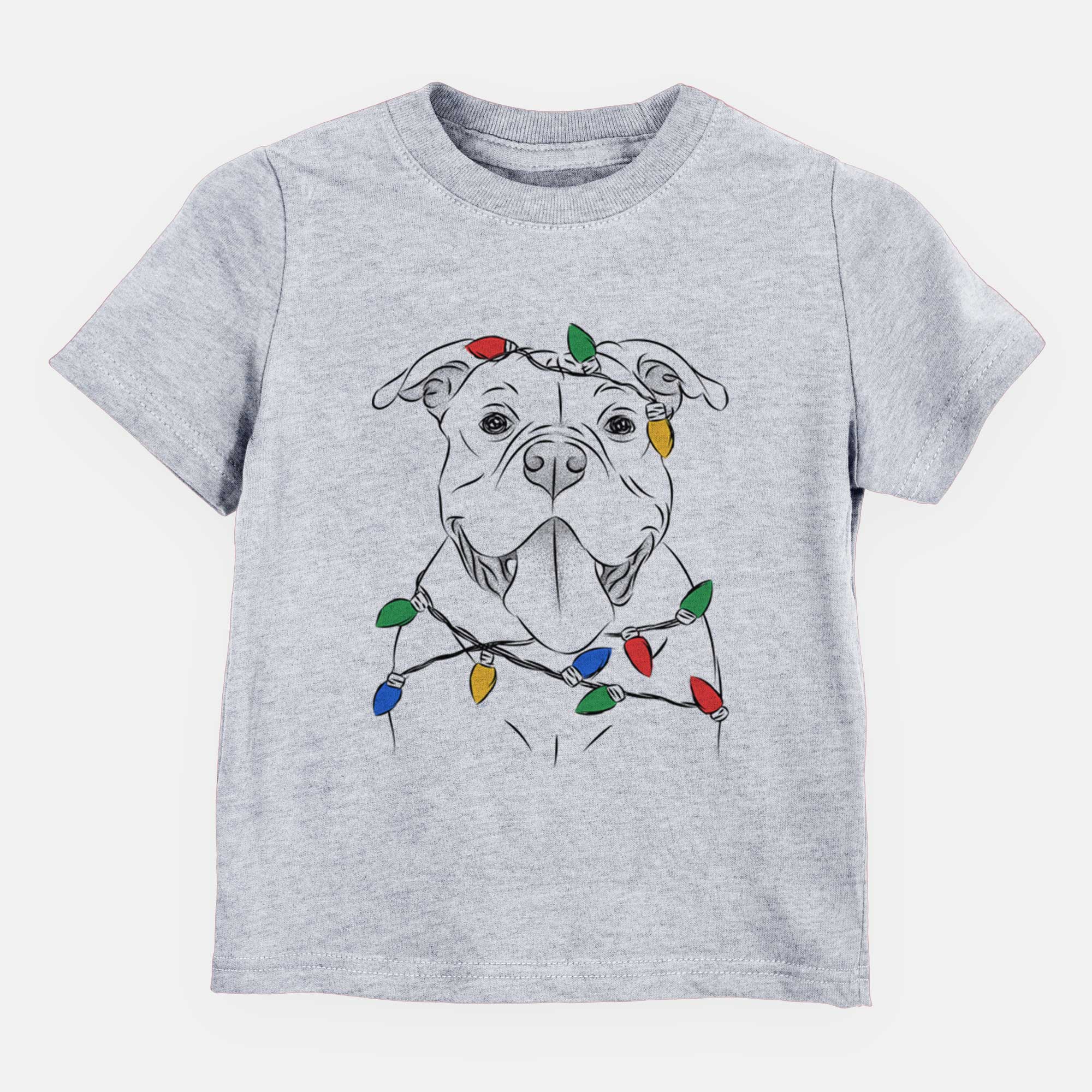 Christmas Lights Nacho the American Bully - Kids/Youth/Toddler Shirt