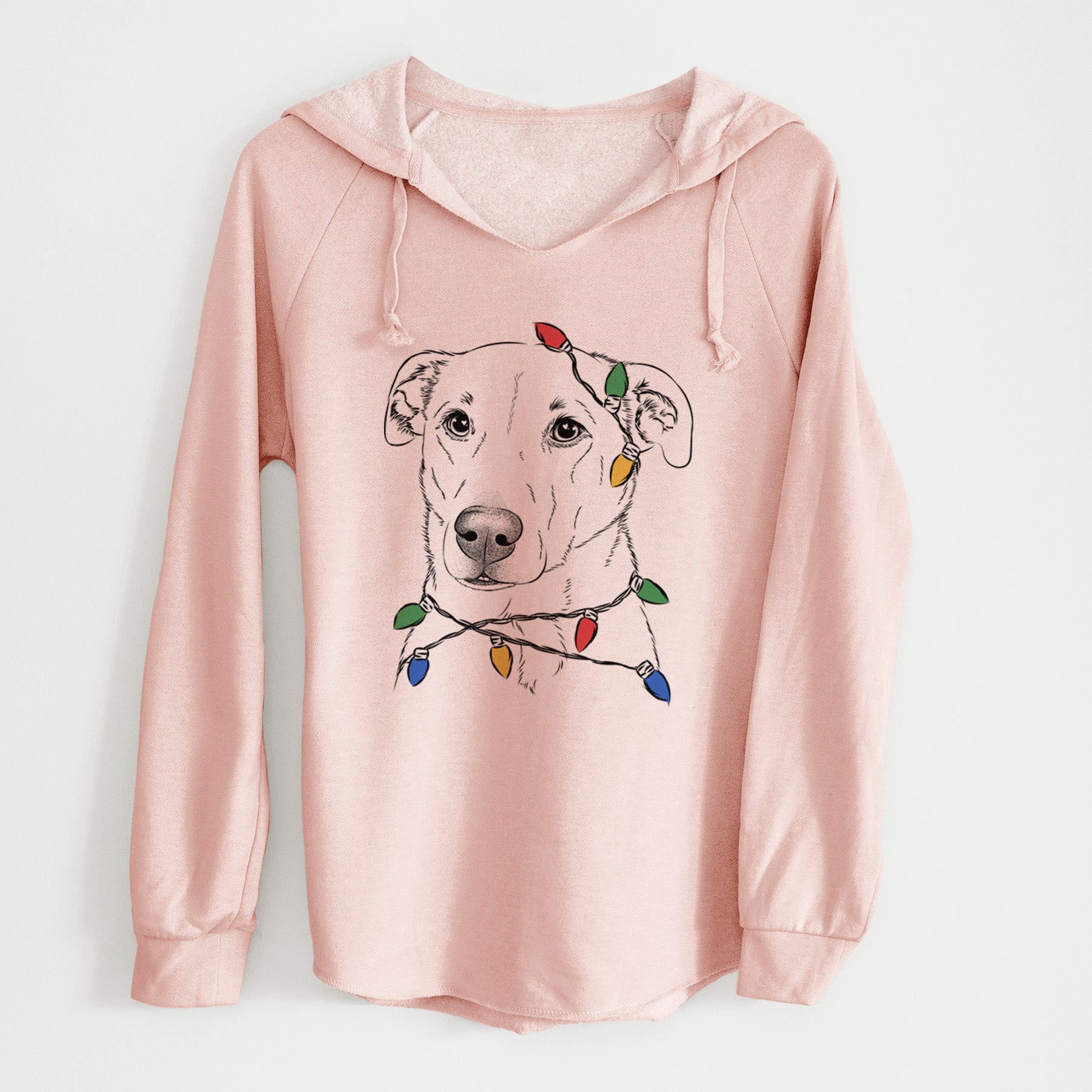 Christmas Lights Nala the American Staffordshire Terrier - Cali Wave Hooded Sweatshirt