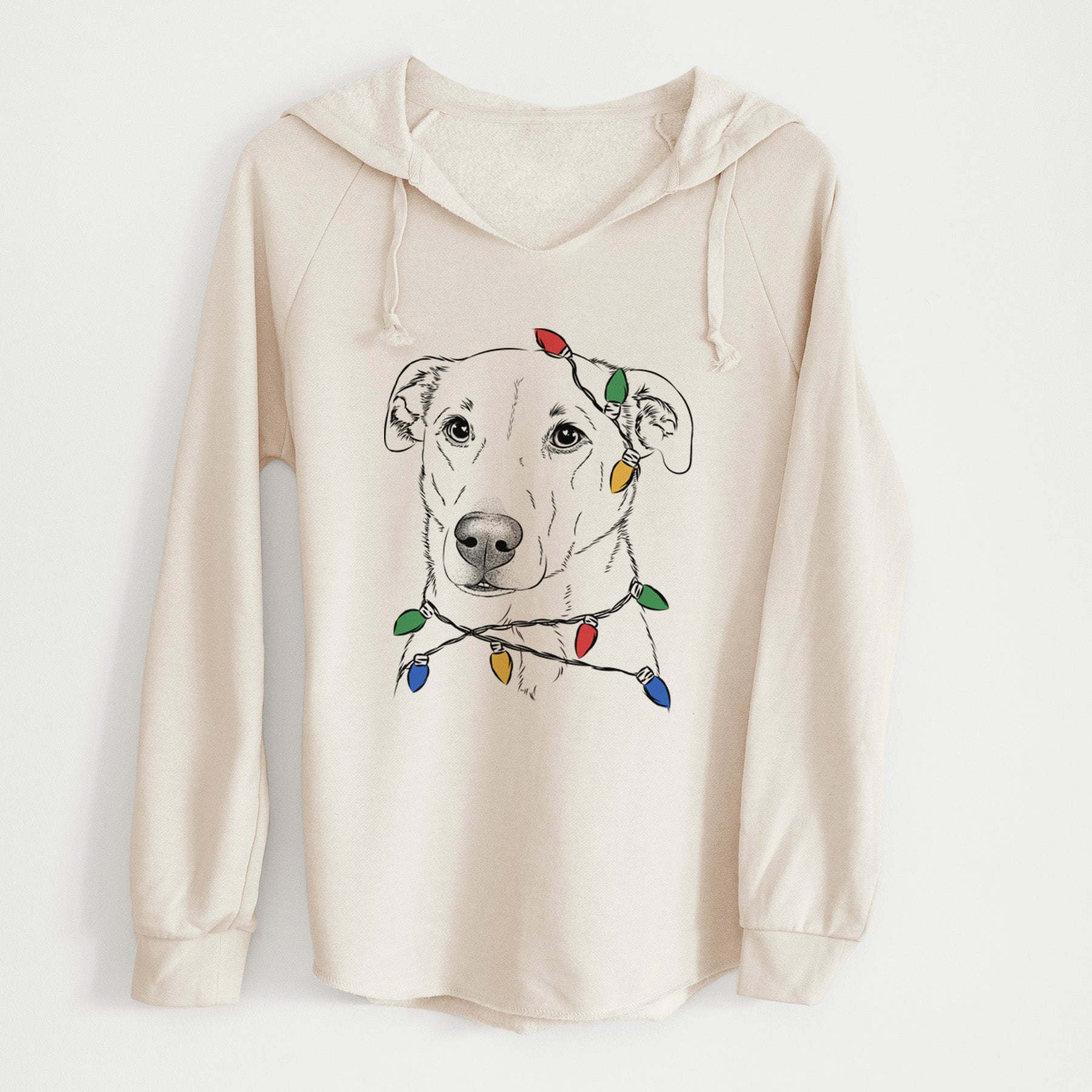 Christmas Lights Nala the American Staffordshire Terrier - Cali Wave Hooded Sweatshirt