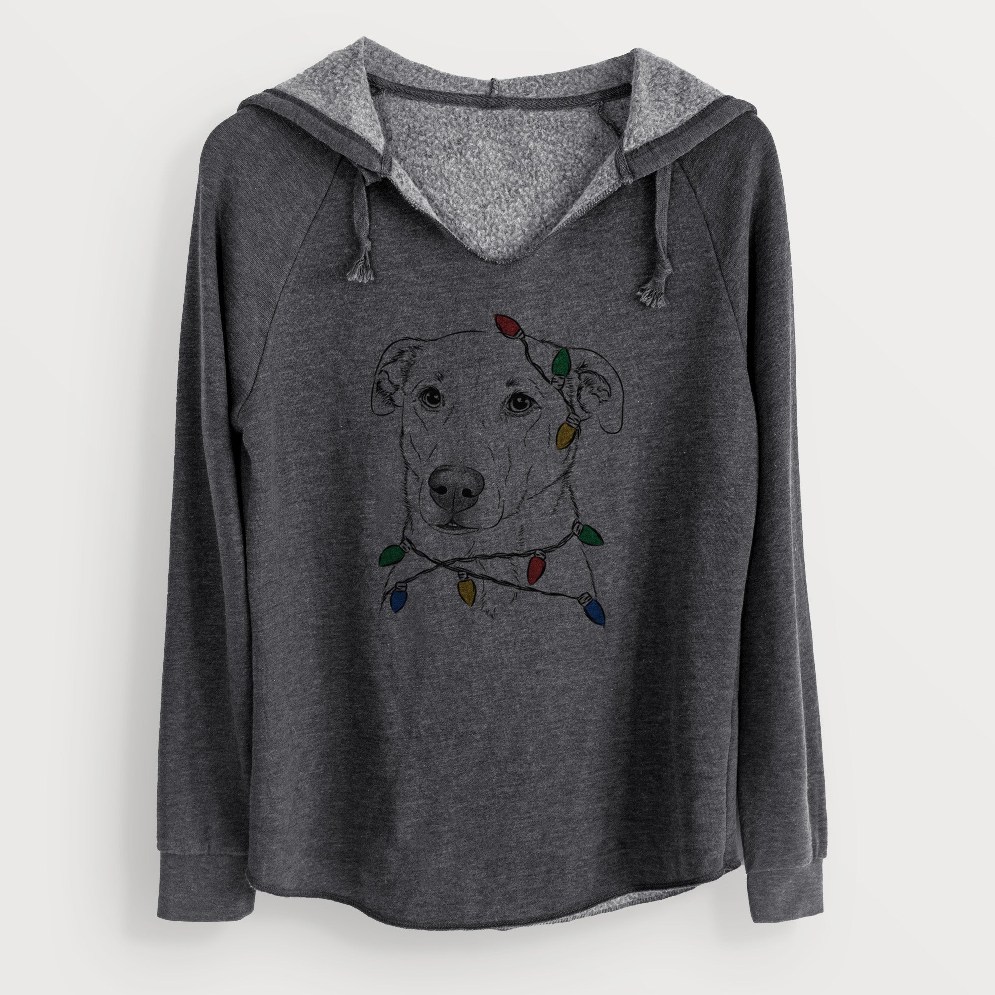 Christmas Lights Nala the American Staffordshire Terrier - Cali Wave Hooded Sweatshirt