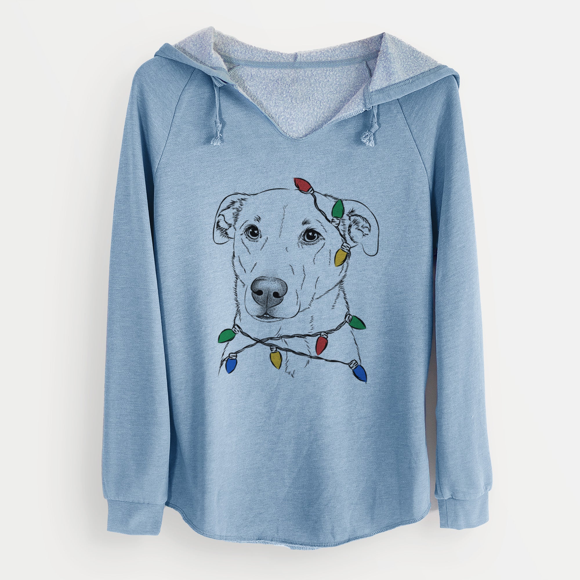 Christmas Lights Nala the American Staffordshire Terrier - Cali Wave Hooded Sweatshirt