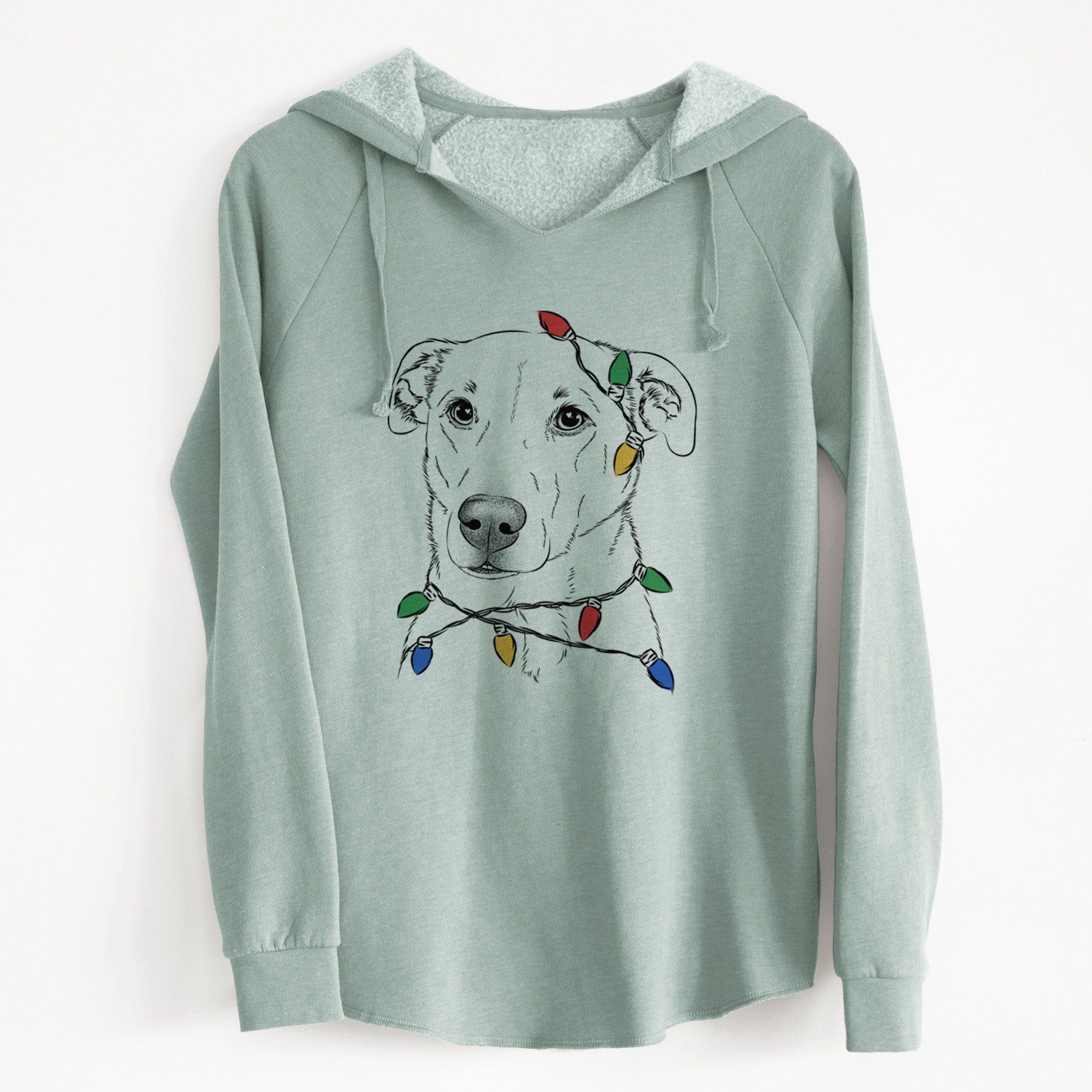 Christmas Lights Nala the American Staffordshire Terrier - Cali Wave Hooded Sweatshirt