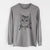 Christmas Lights Nell the Tabby Cat - Heavyweight 100% Cotton Long Sleeve