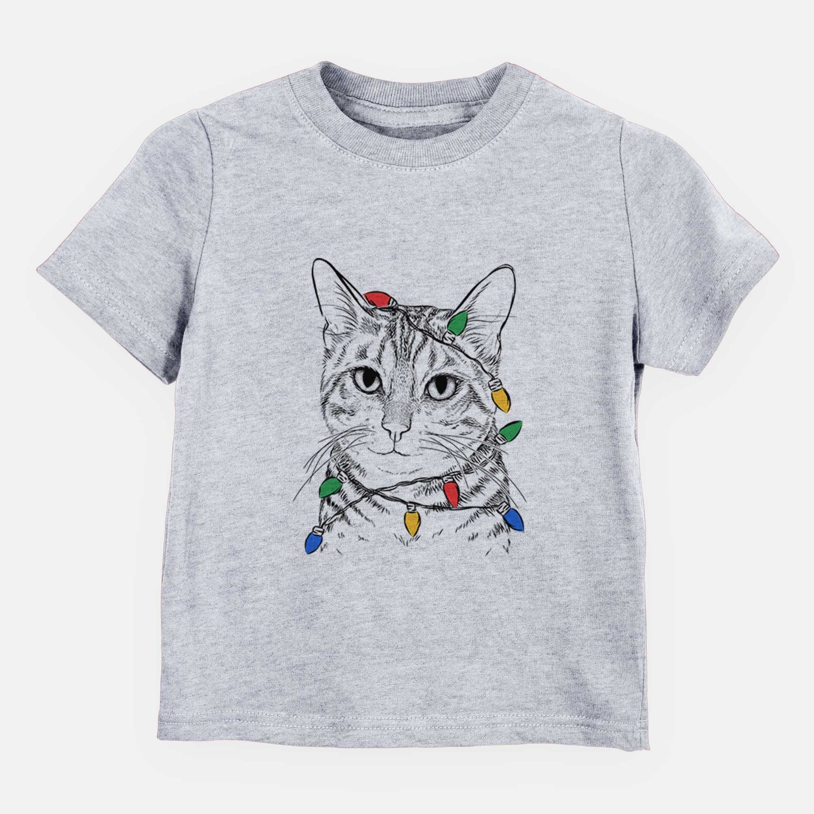 Christmas Lights Nell the Tabby Cat - Kids/Youth/Toddler Shirt