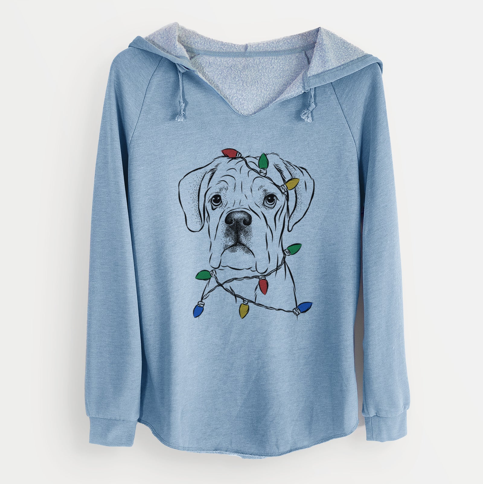 Christmas Lights Nelly the Boxer - Cali Wave Hooded Sweatshirt