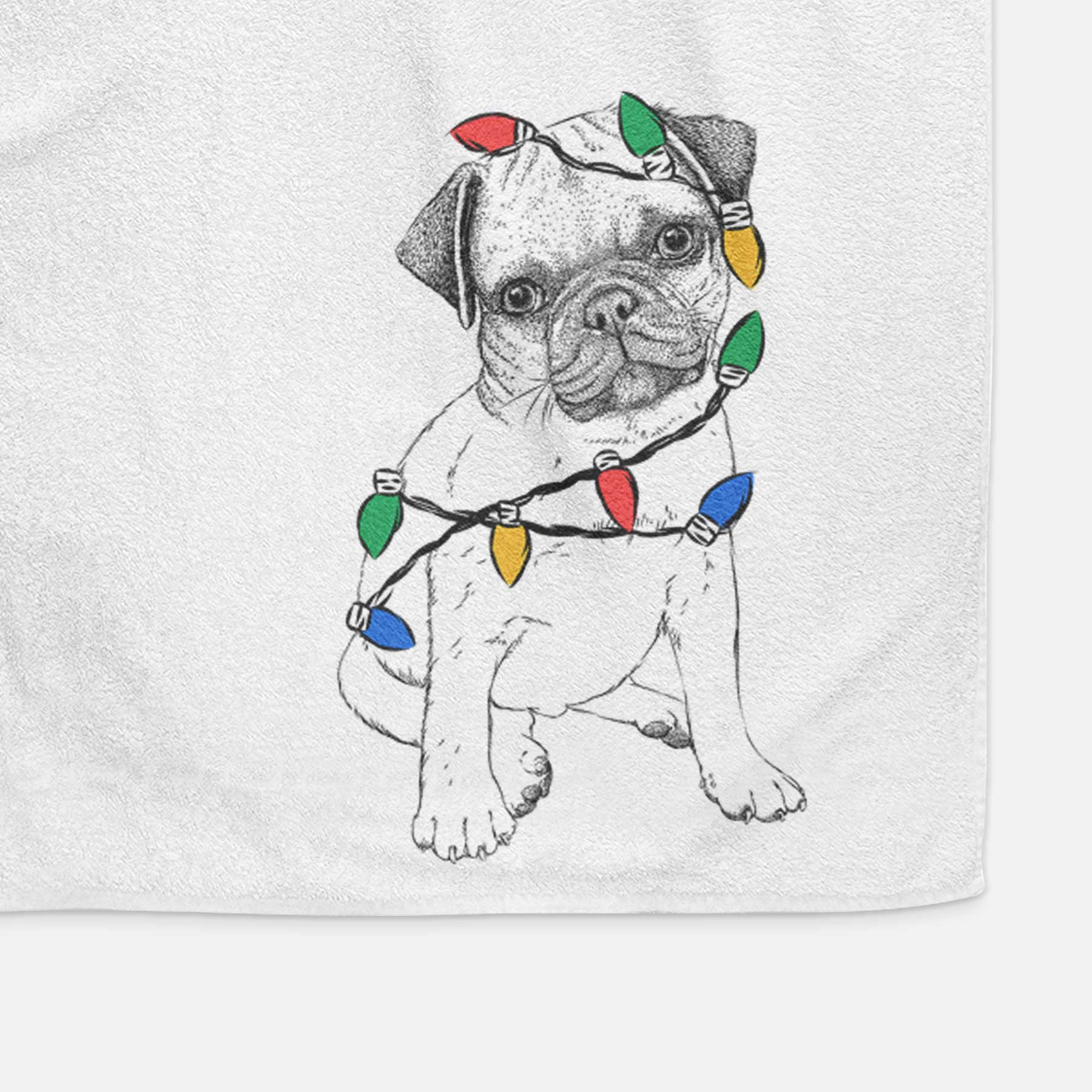 Nelson the Pug Puppy Decorative Hand Towel