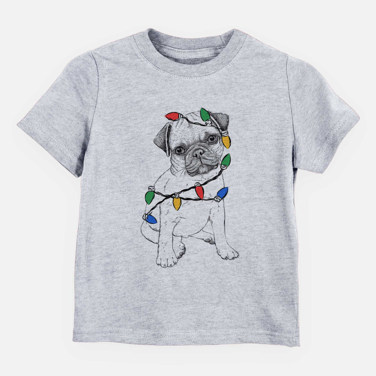 Christmas Lights Nelson the Pug Puppy - Kids/Youth/Toddler Shirt