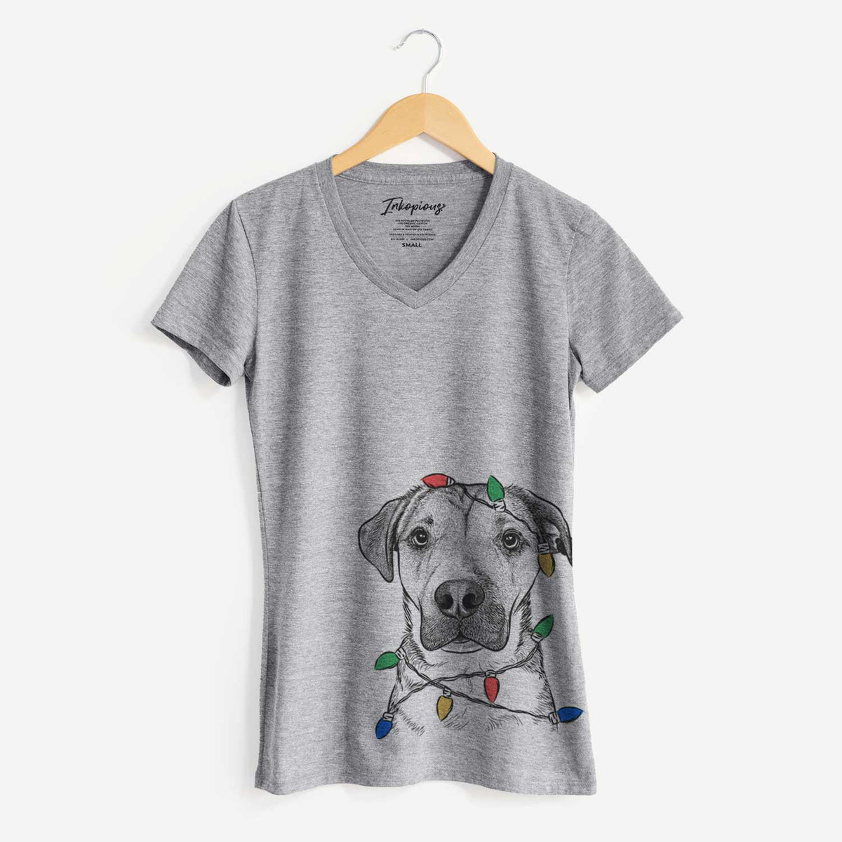 Christmas Lights Nemo the Mixed Breed - Women's V-neck Shirt