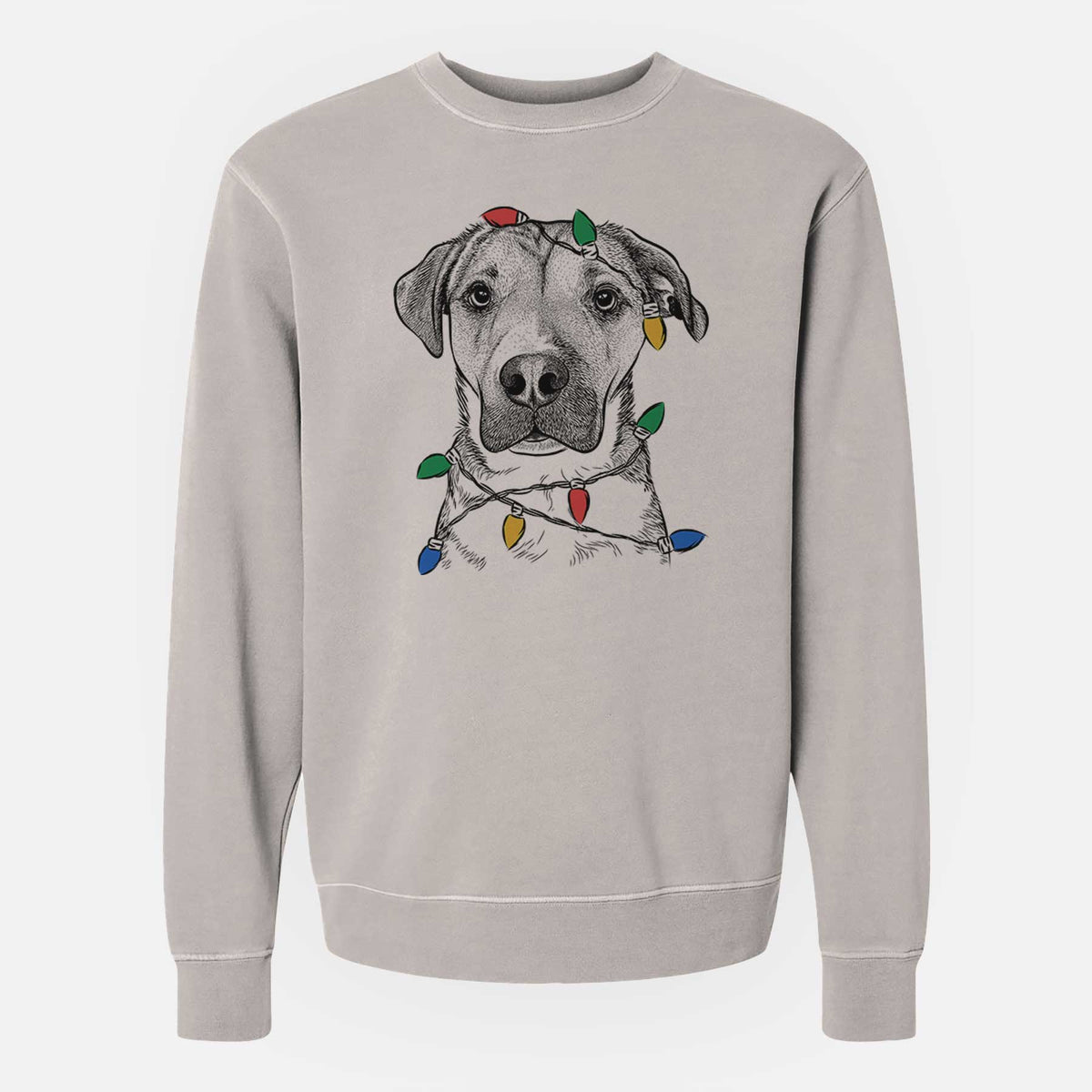 Christmas Lights Nemo the Mixed Breed - Unisex Pigment Dyed Crew Sweatshirt