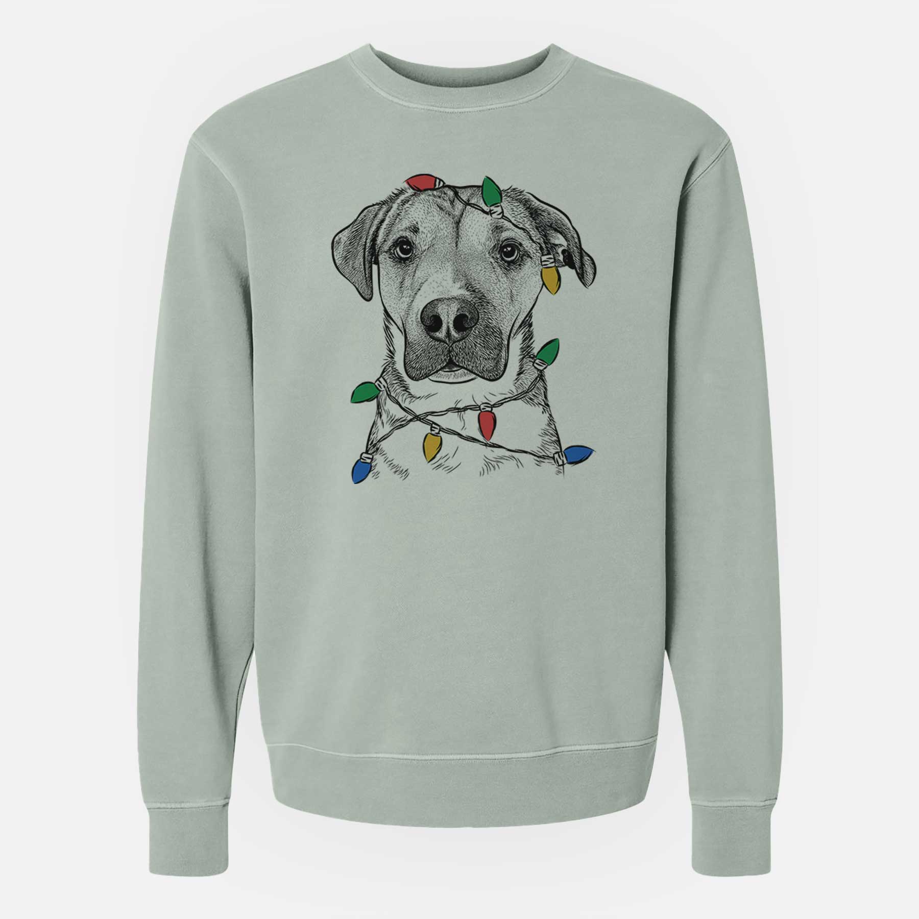 Christmas Lights Nemo the Mixed Breed - Unisex Pigment Dyed Crew Sweatshirt