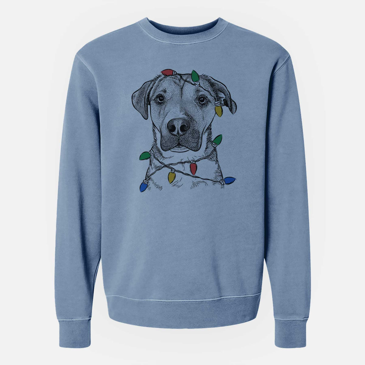 Christmas Lights Nemo the Mixed Breed - Unisex Pigment Dyed Crew Sweatshirt